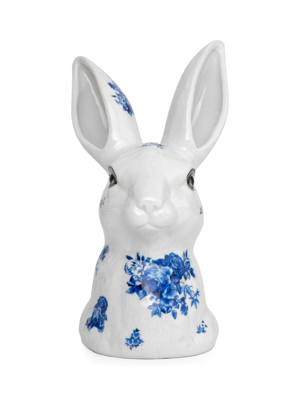 Vaso Coelho Floral Em Porcelana - Branco