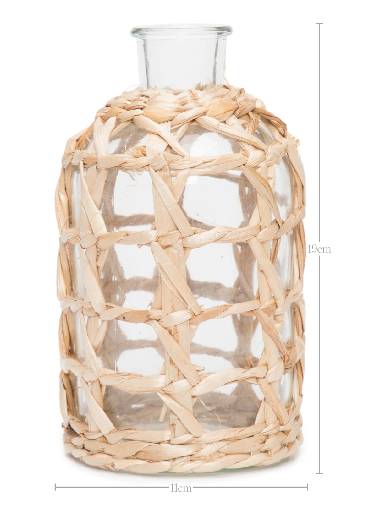 Vaso Em Vidro Com Fibra Natural 1 Peça '2Home