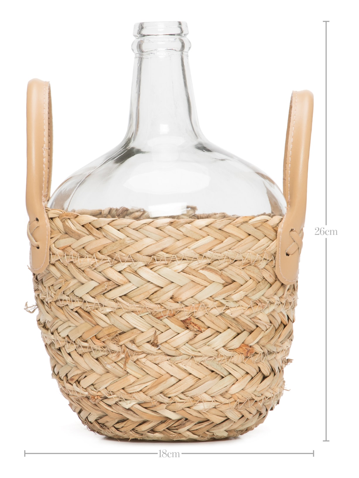 Vaso Em Vidro Com Fibra Natural 1 Peça '2Home