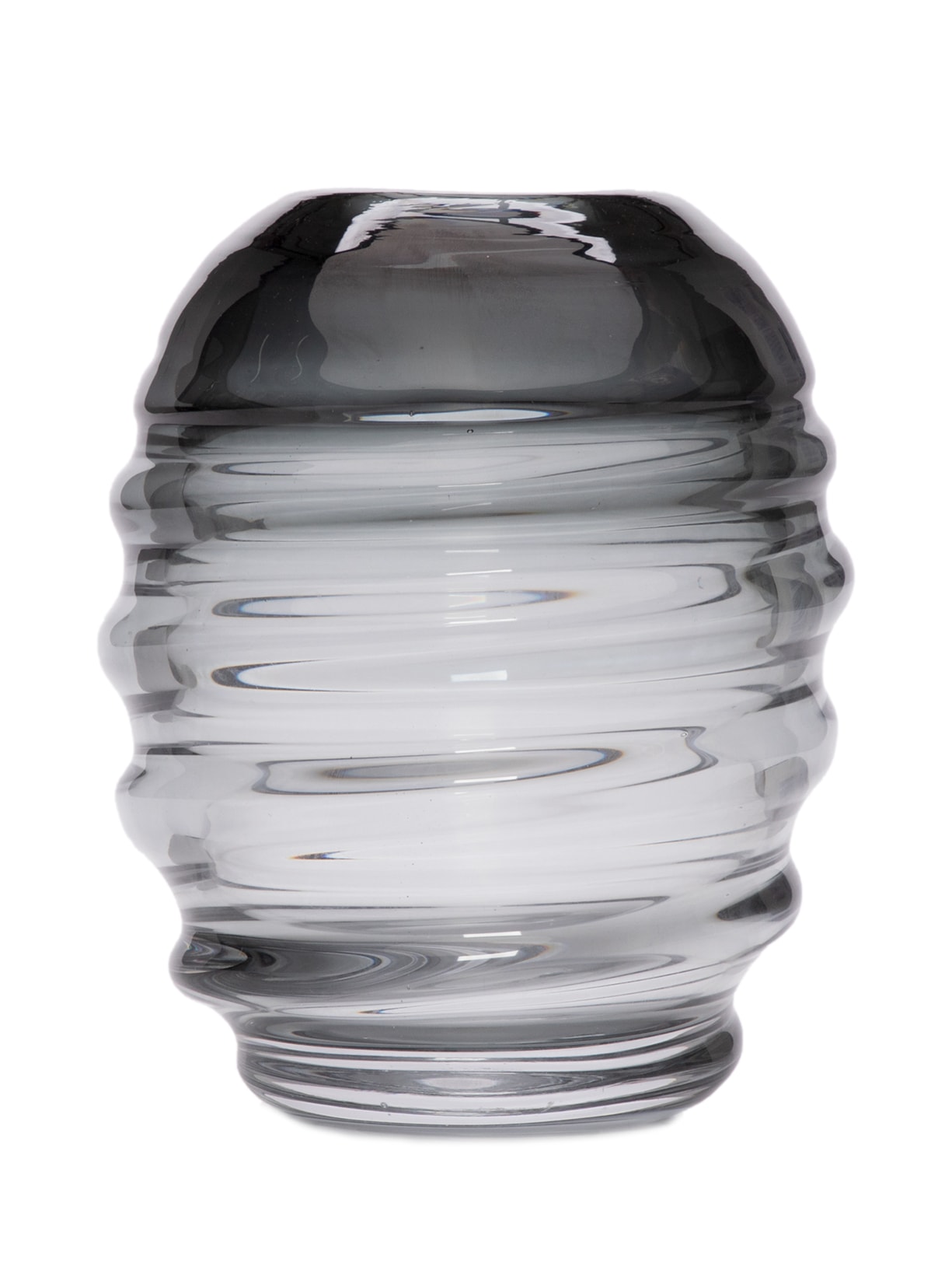 Vaso Em Vidro Fumê - Preto