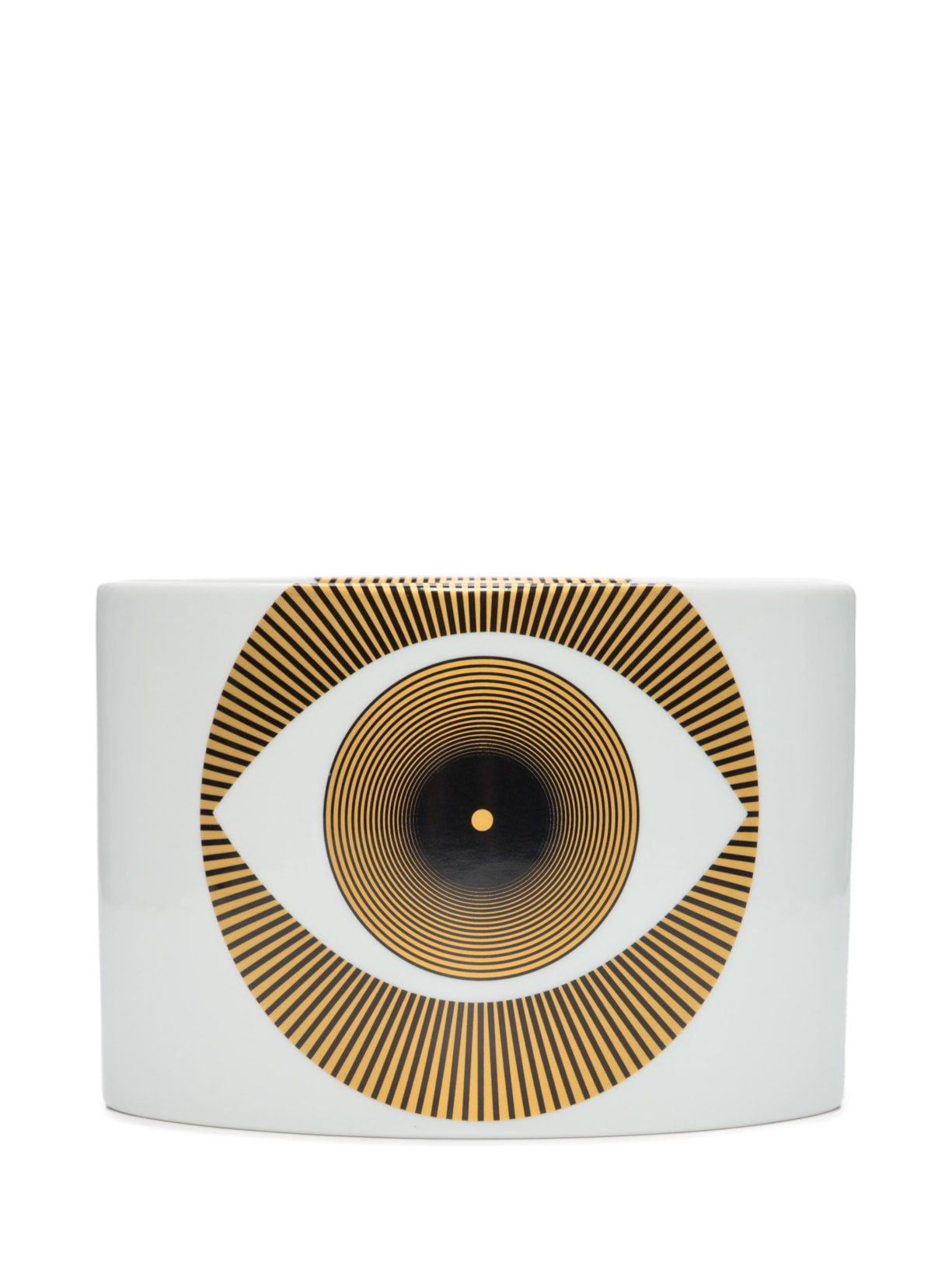 Vaso Oval Olho Baixo Em Porcelana 1 Peça - Dourado