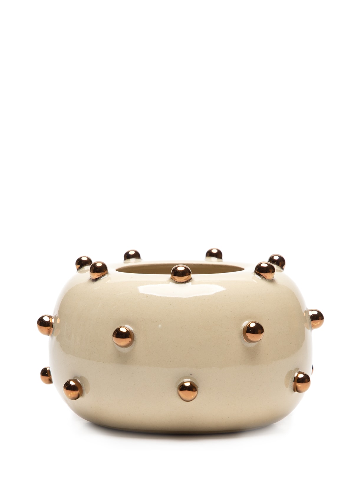 Vaso Pote Nude Ouro Rosa P - Bege