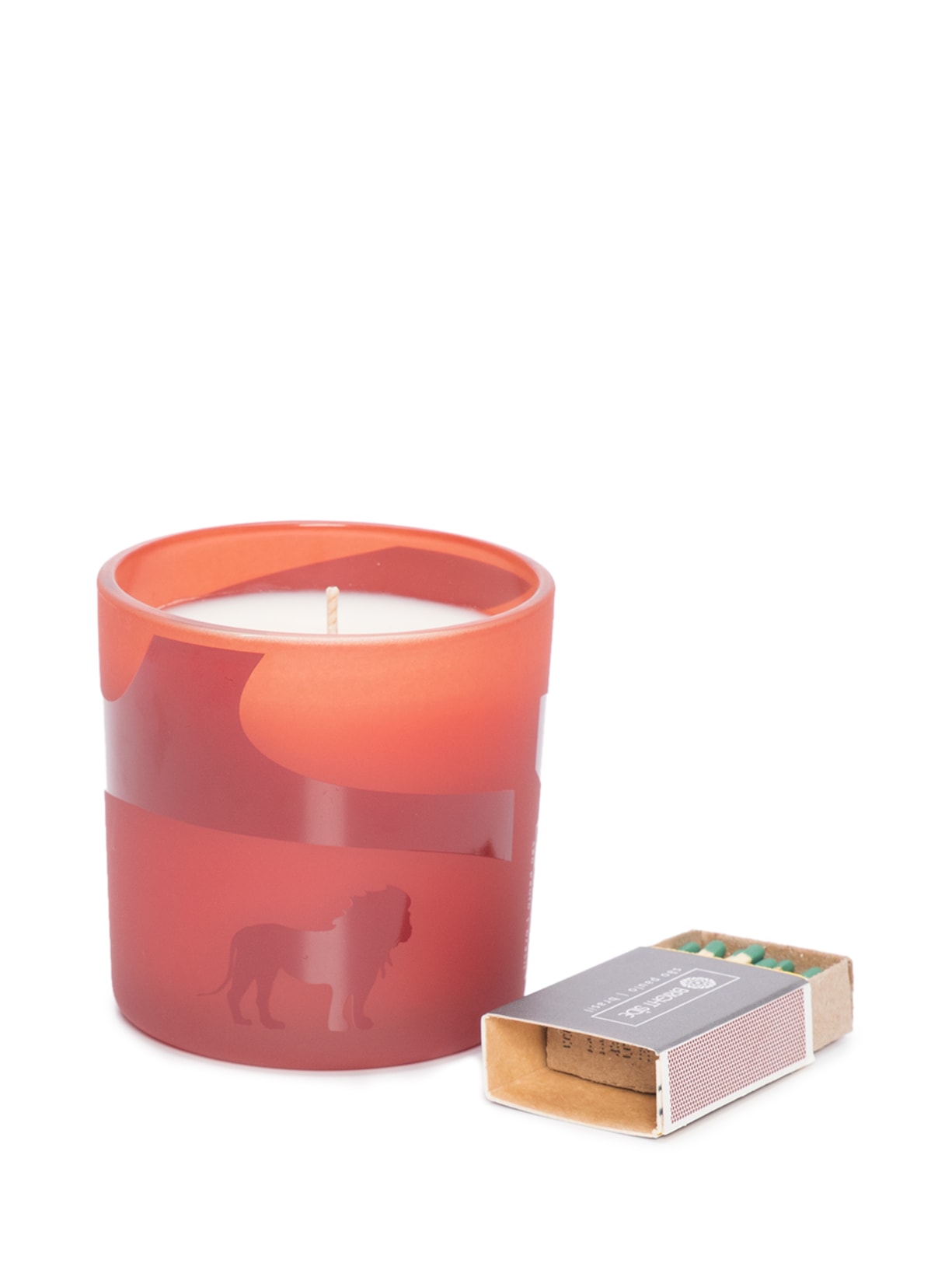 Vela Biodiversidade Leão Chá Branco 180g Vermelho Bright Side Candles