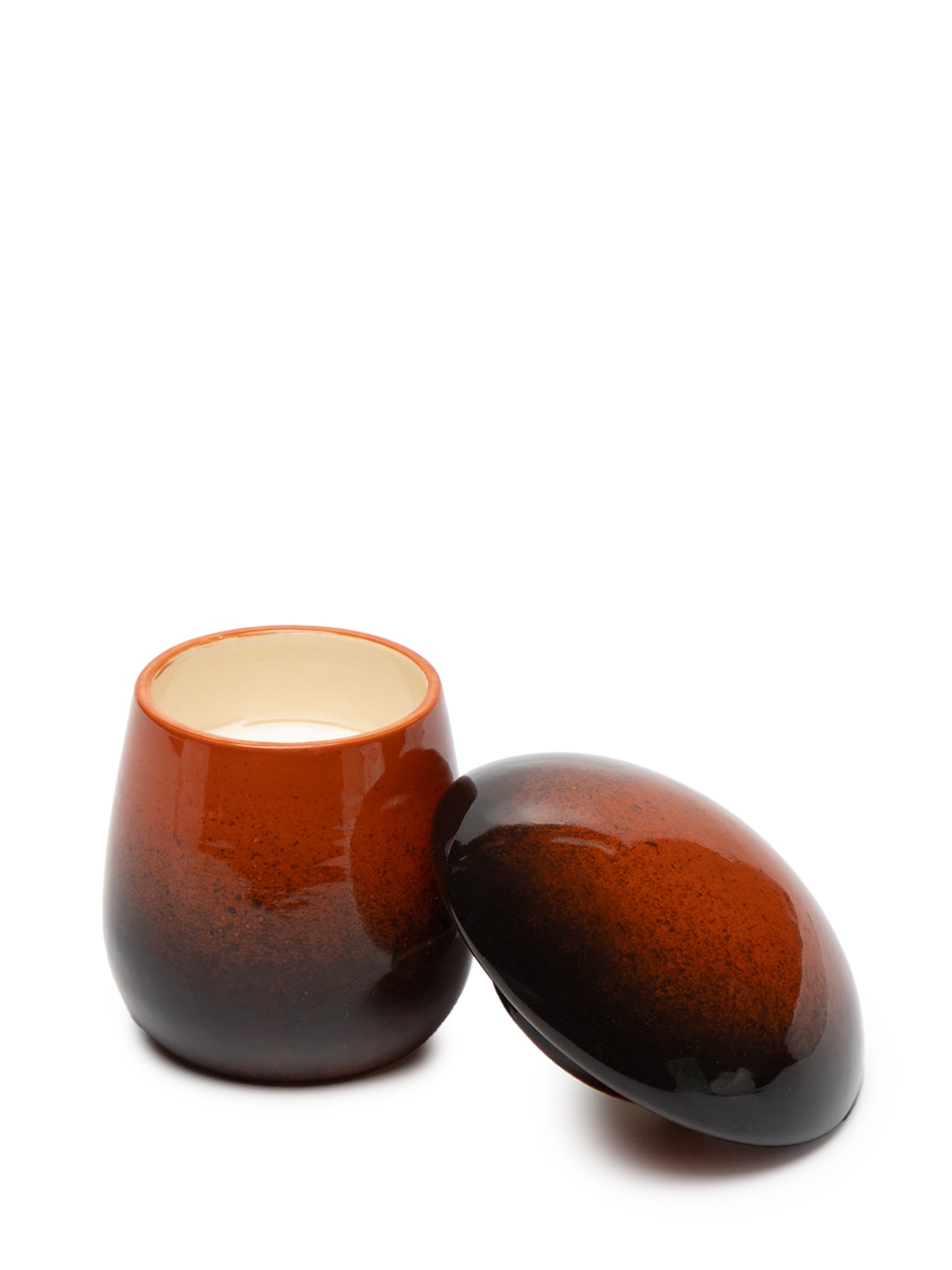 Vela Cerâmica Cogumelo Bambu e Jasmin Laranja Pingo!