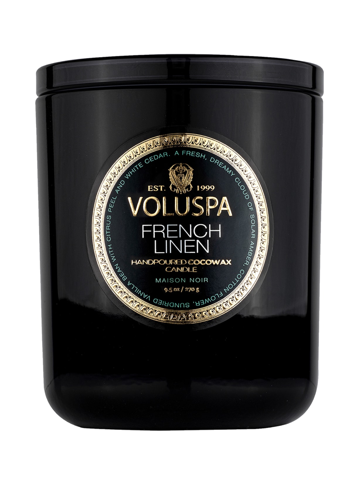 Vela Copo +60H French Linen - Preto