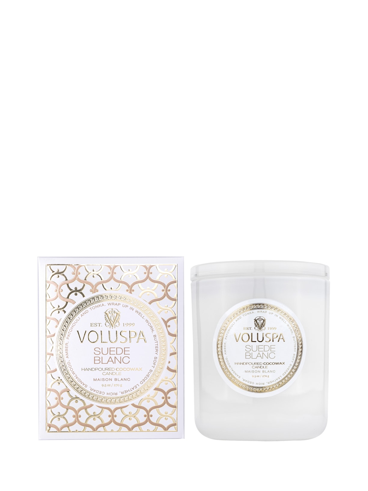 Vela Copo +60h Suede Blanc - Branco