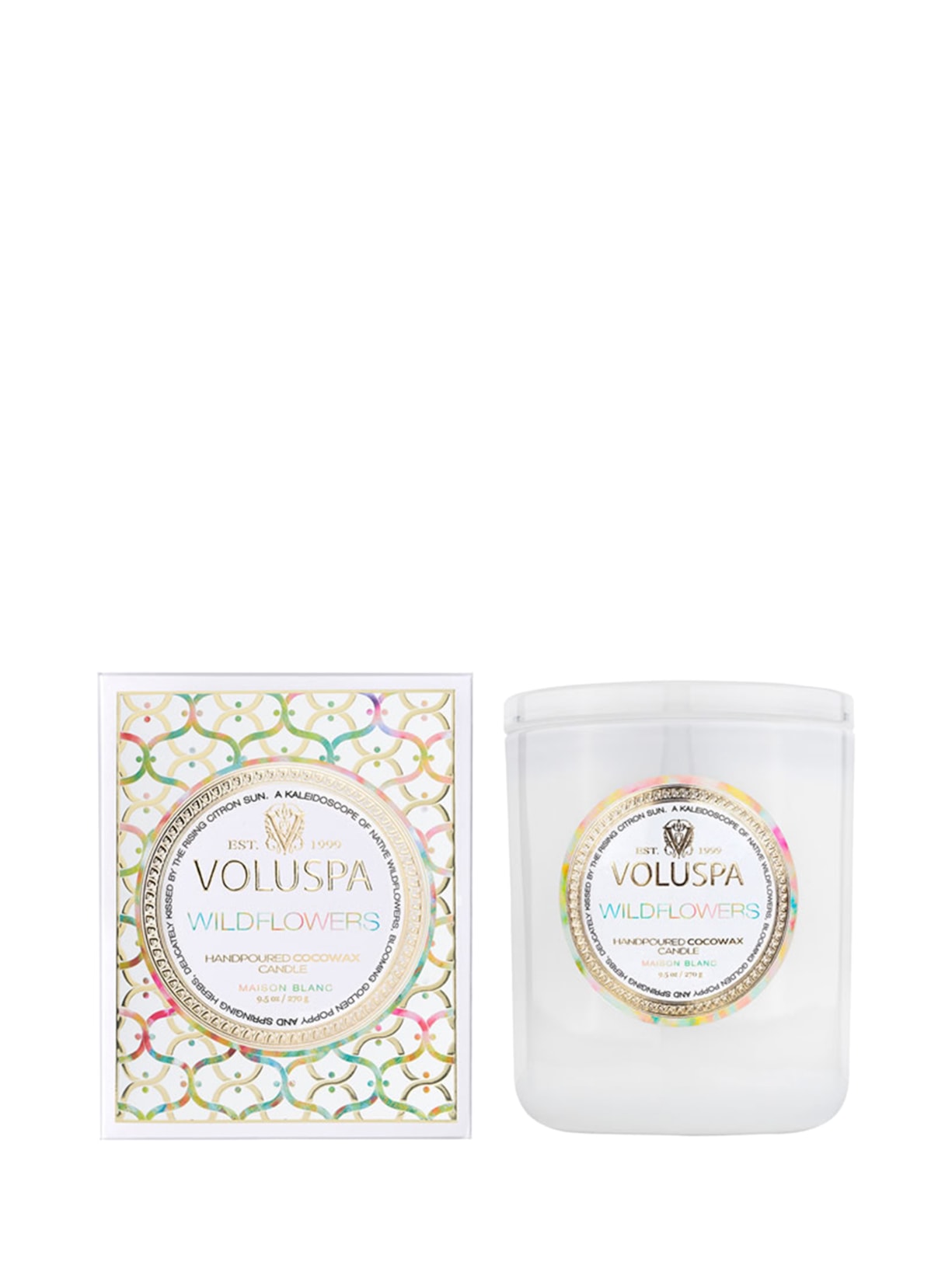 Vela Copo +60h Wildflowers - Branco