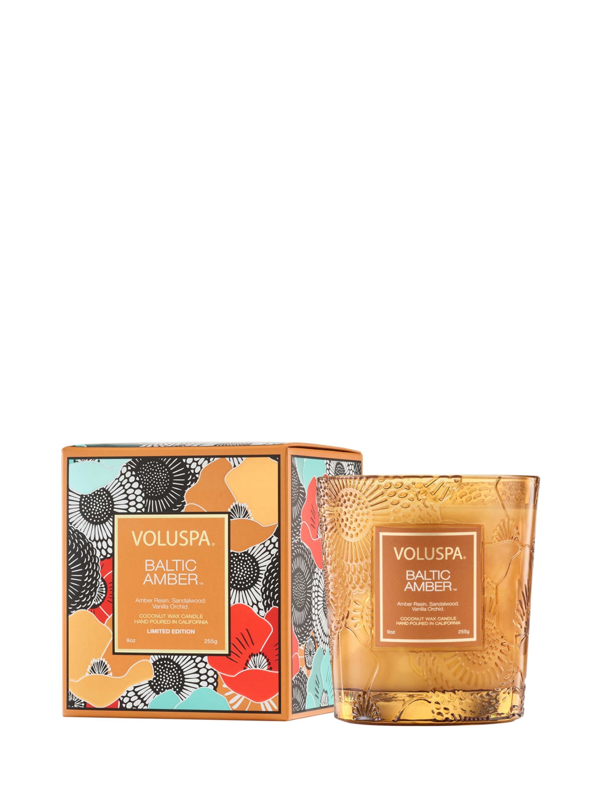 Vela Copo Vidro Clássico 60H Baltic Amber - Amarelo