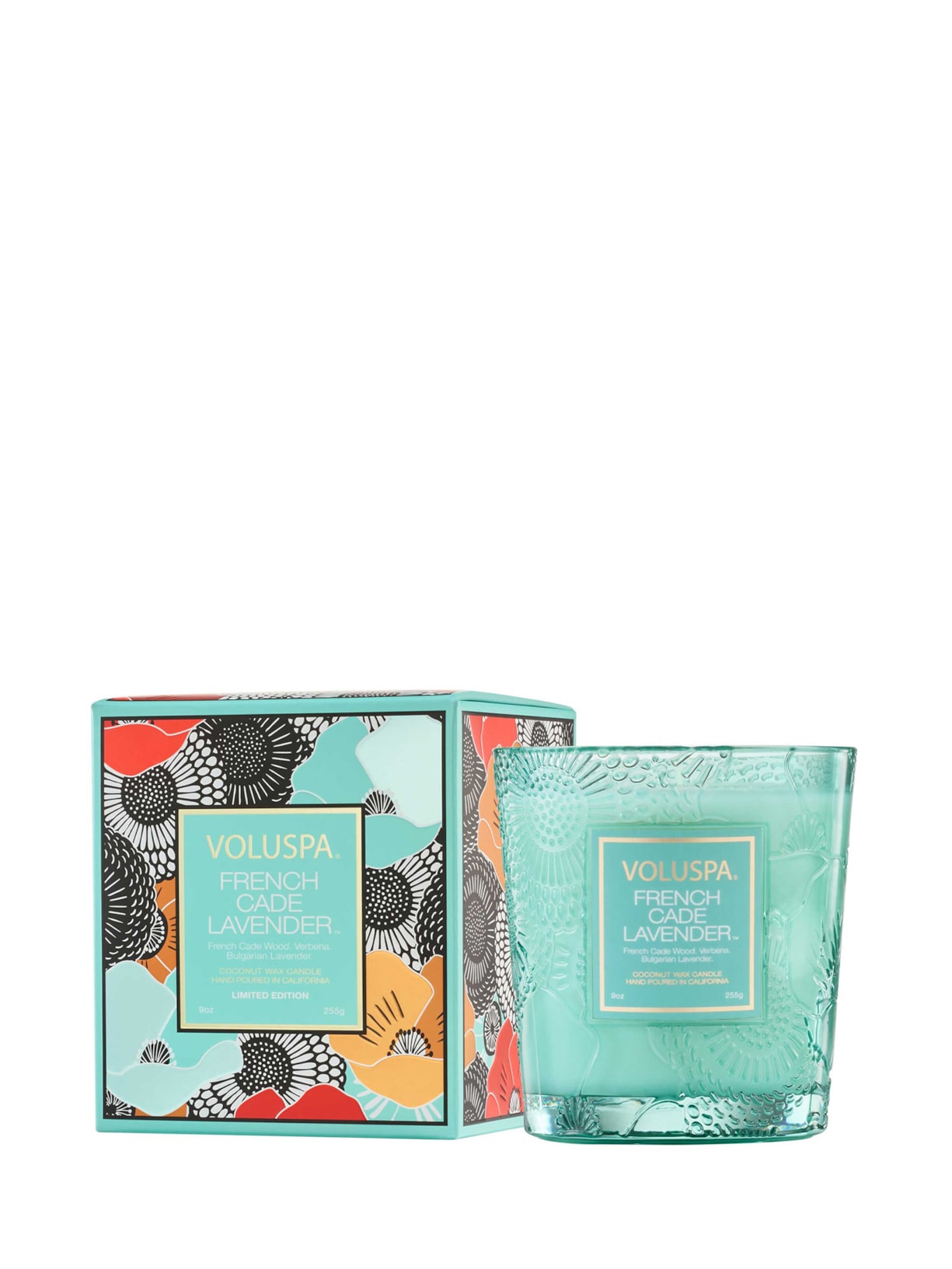 Vela Copo Vidro Clássico 60H French Cade Lavender - Azul