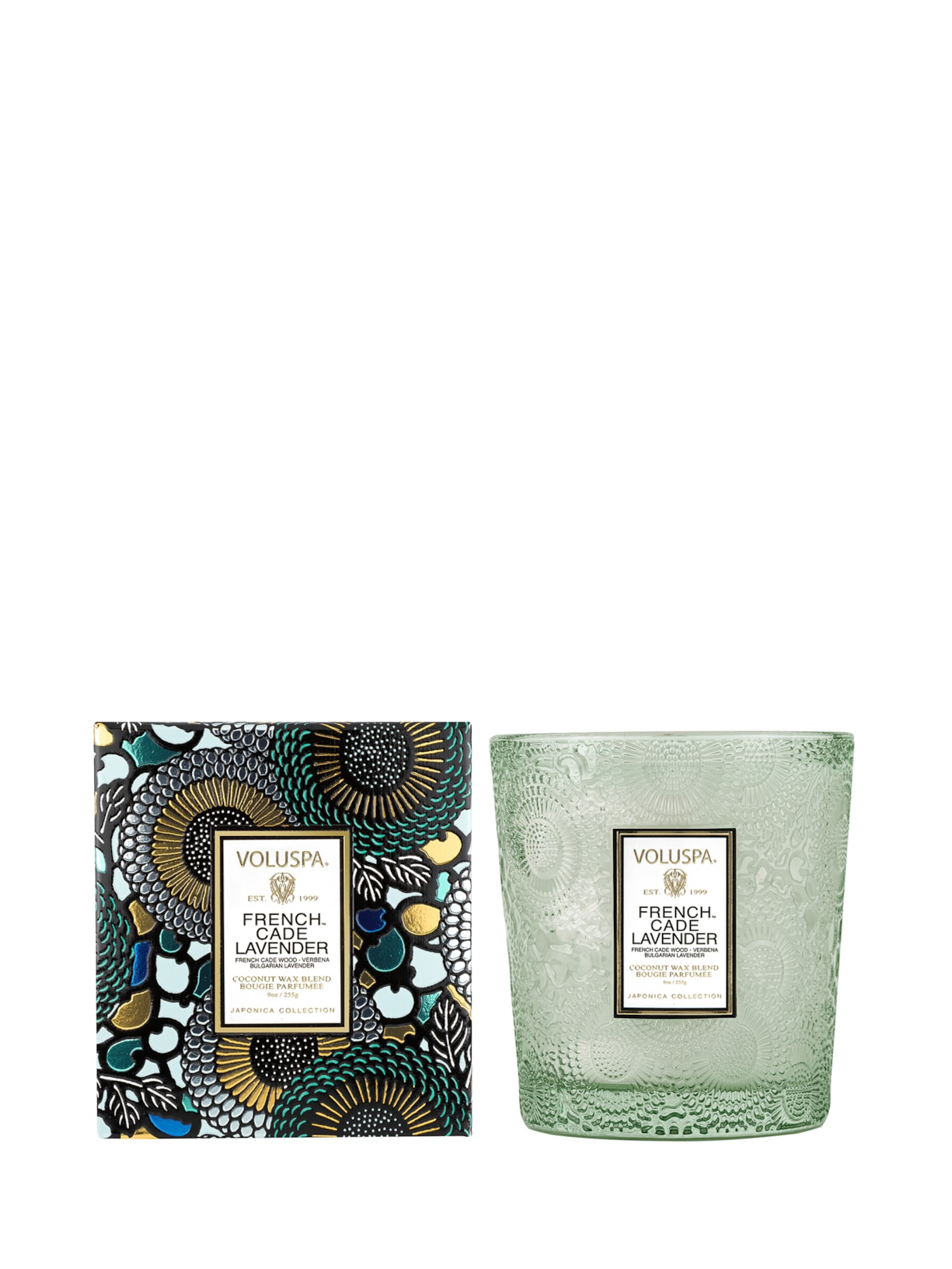 Vela Copo Vidro Clássico 60H French Cade Lavender - Verde