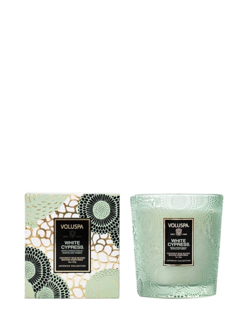 Vela Copo Vidro Clássico 60h White Crypress - Verde