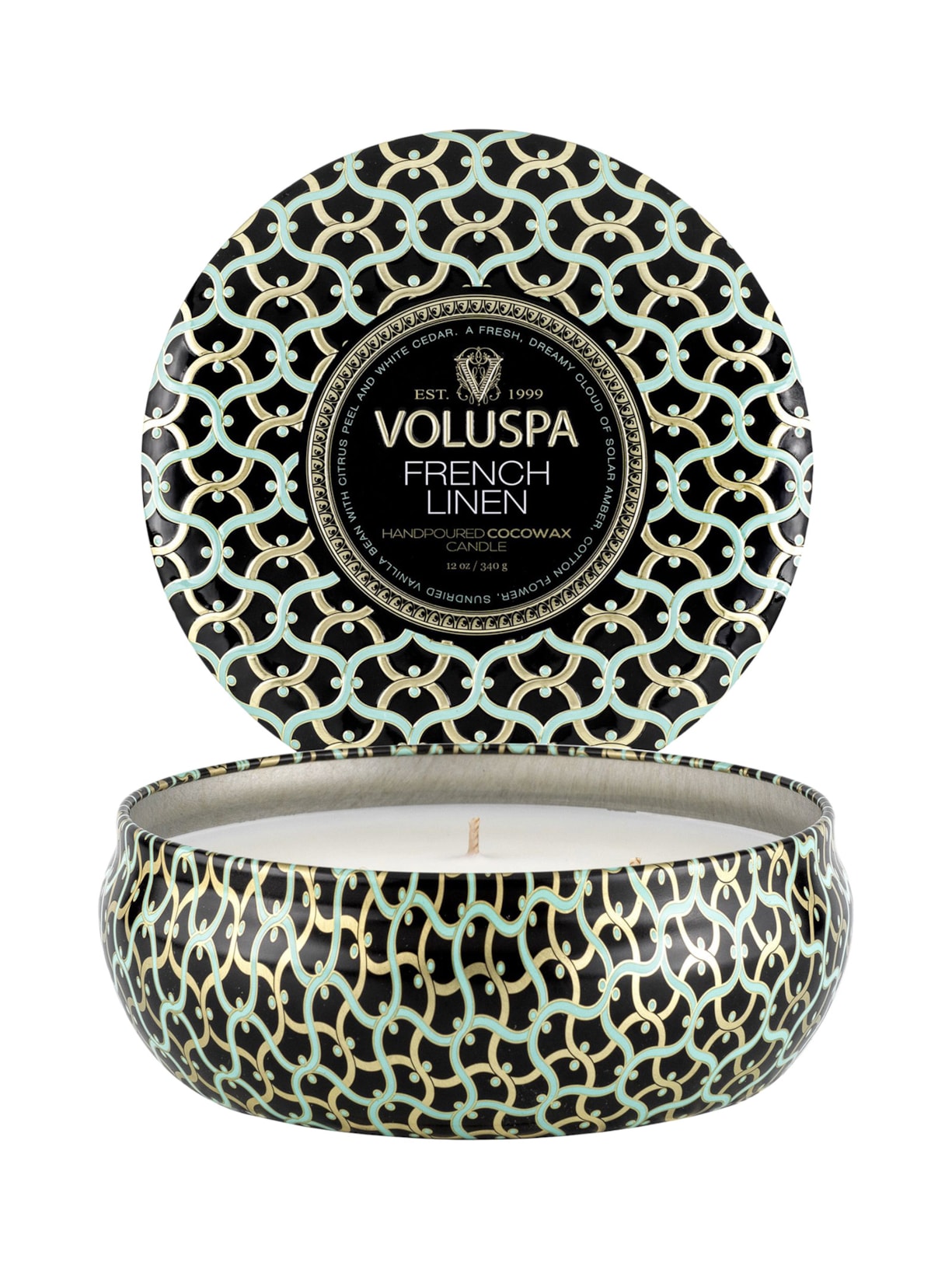 Vela Lata 3 Pavios 60h French Linen 340g