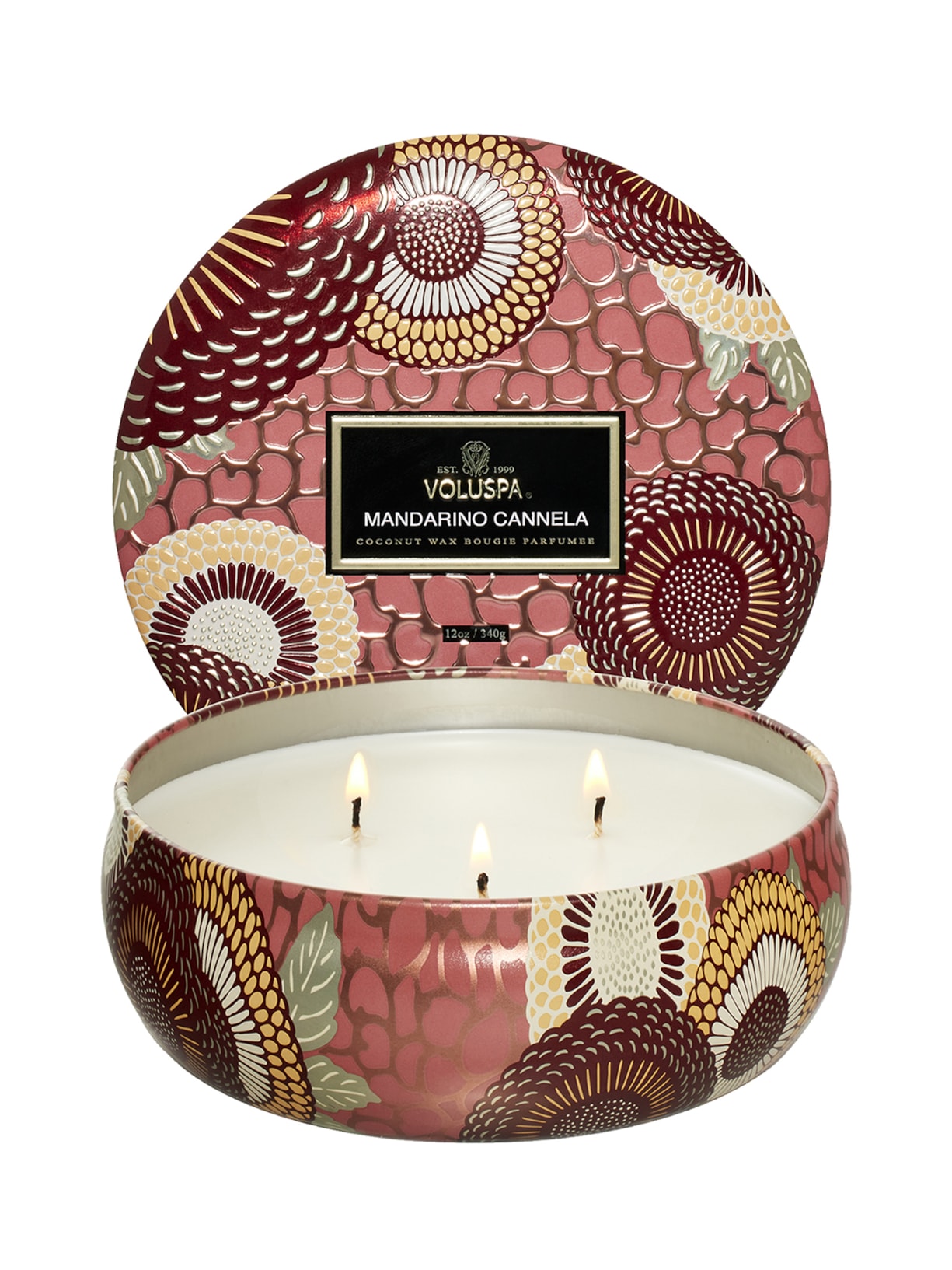 Vela Lata 3 Pavios 60H Mandarino Cannela - Rosa