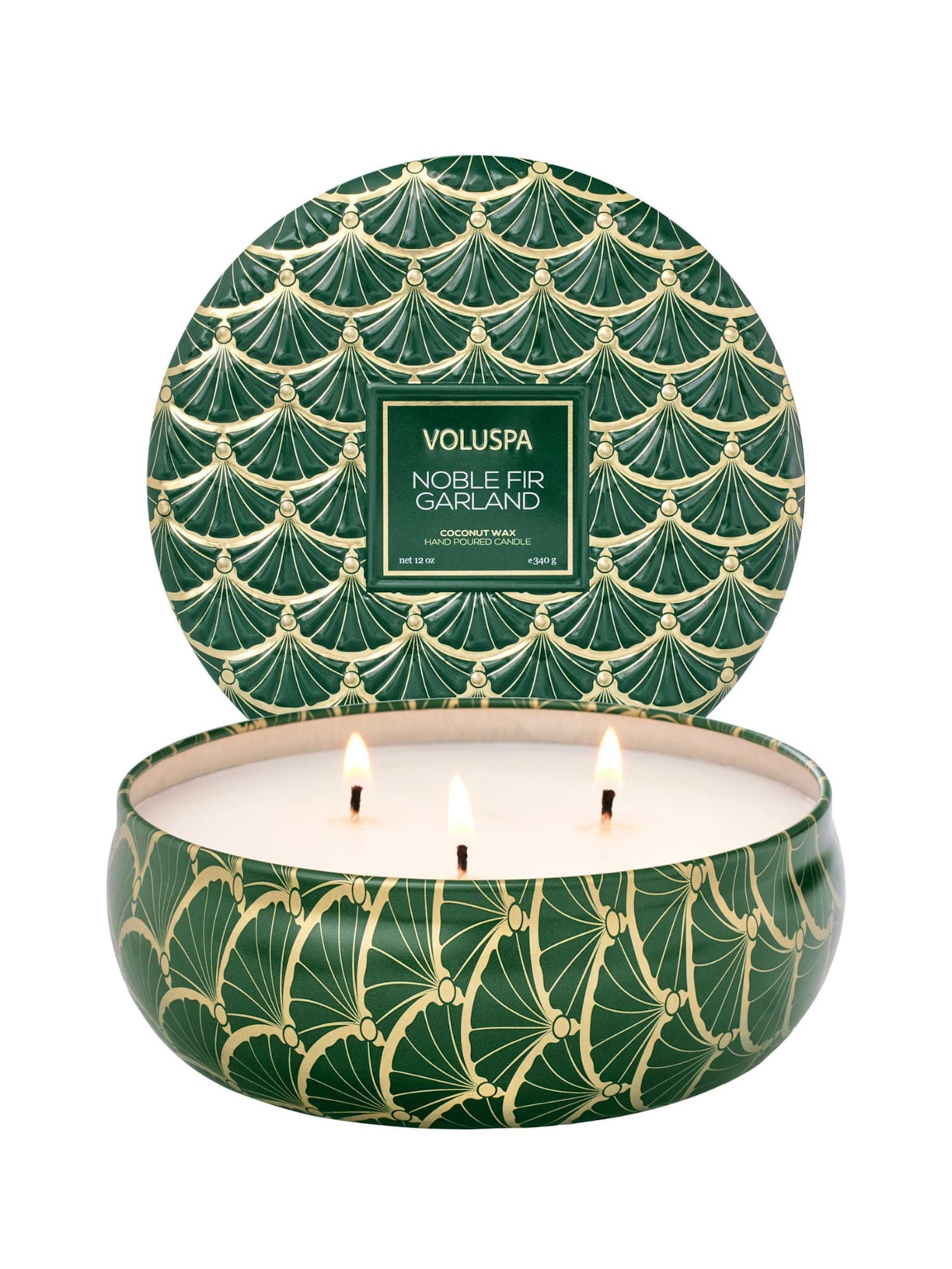 Vela Lata 3 Pavios 60H Noble Fir Garland - Verde