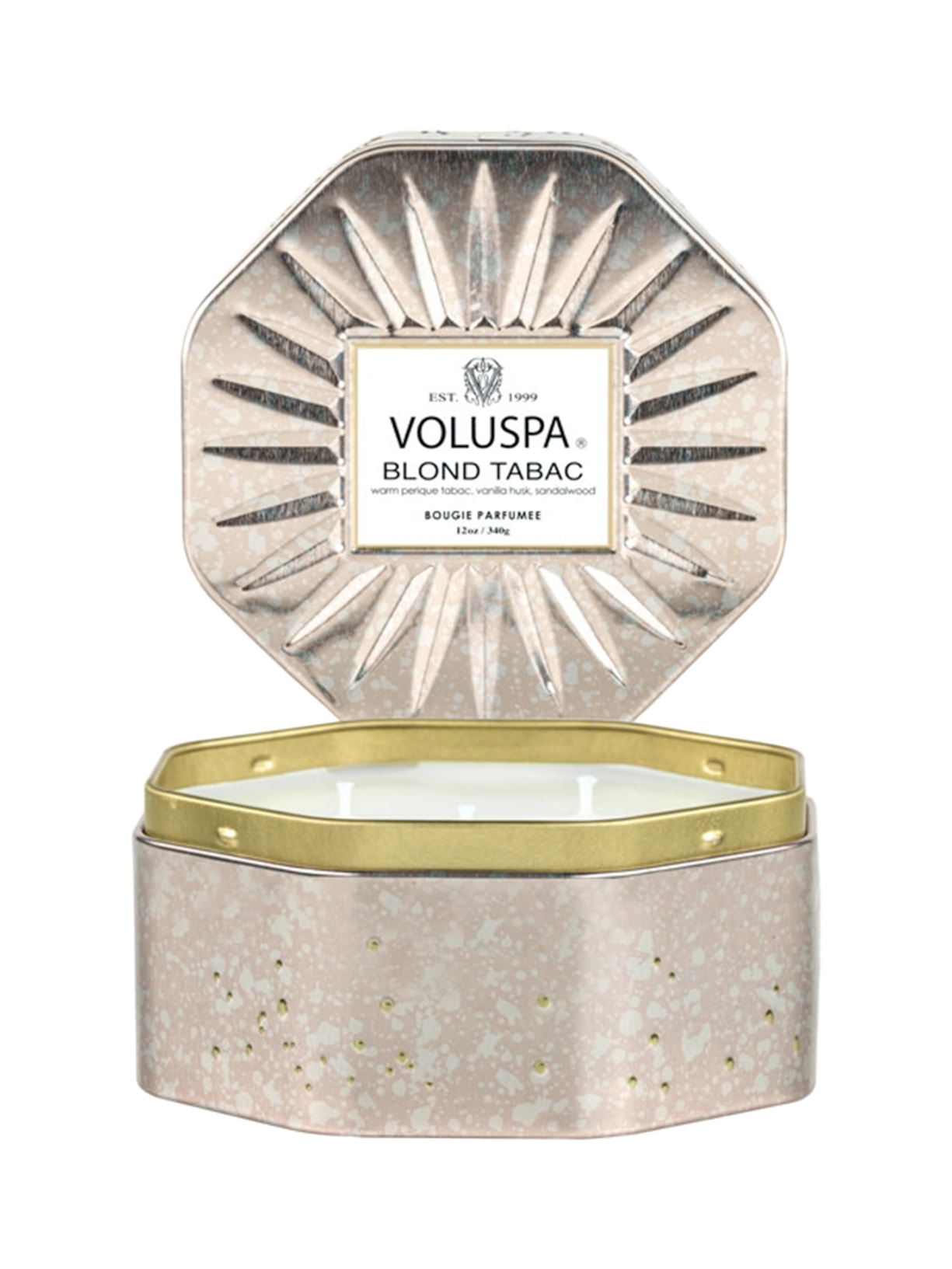 Vela Lata Octagonal 3 Pavios Blond Tabac