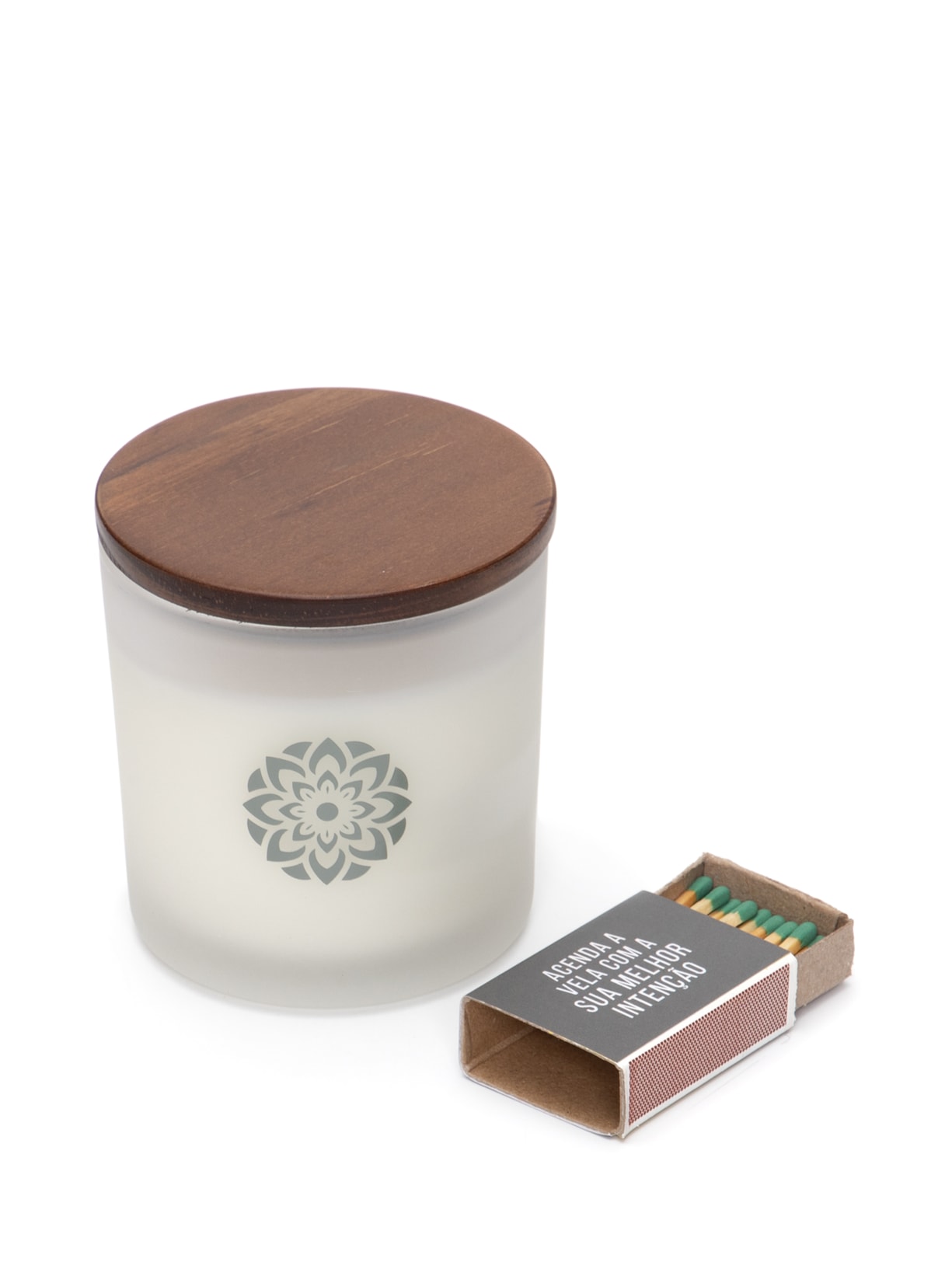 Vela Mandala Branca Fresh Tea 180g Branco  Bright Side Candles