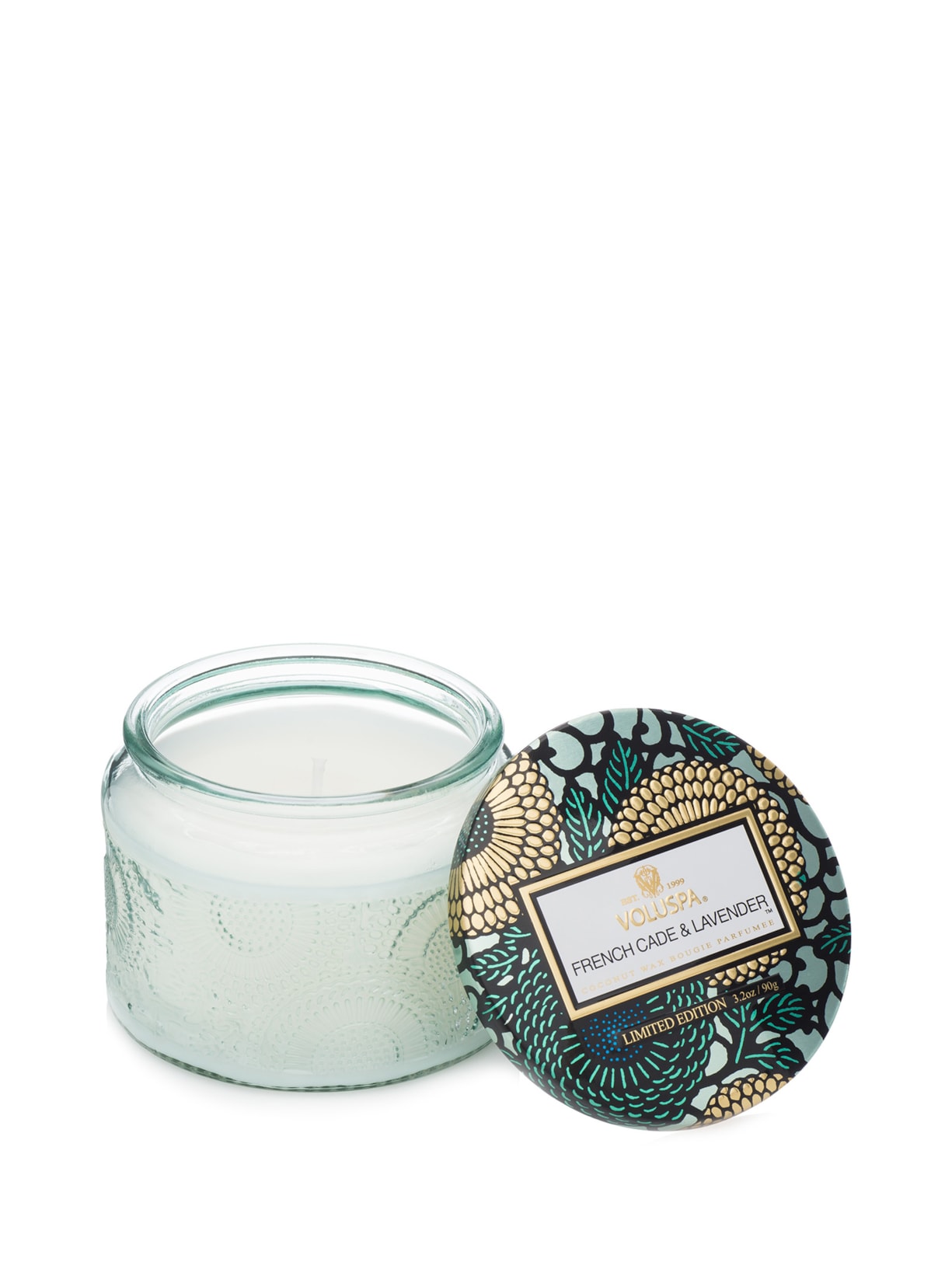 Vela Pote P Vidro French Cade Lavender - Verde