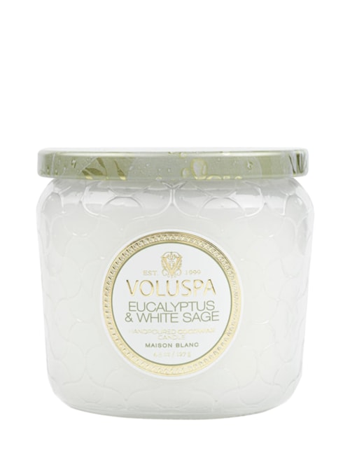 Vela Pote Vidro +35h Eucalyptus E White Sage - Branco