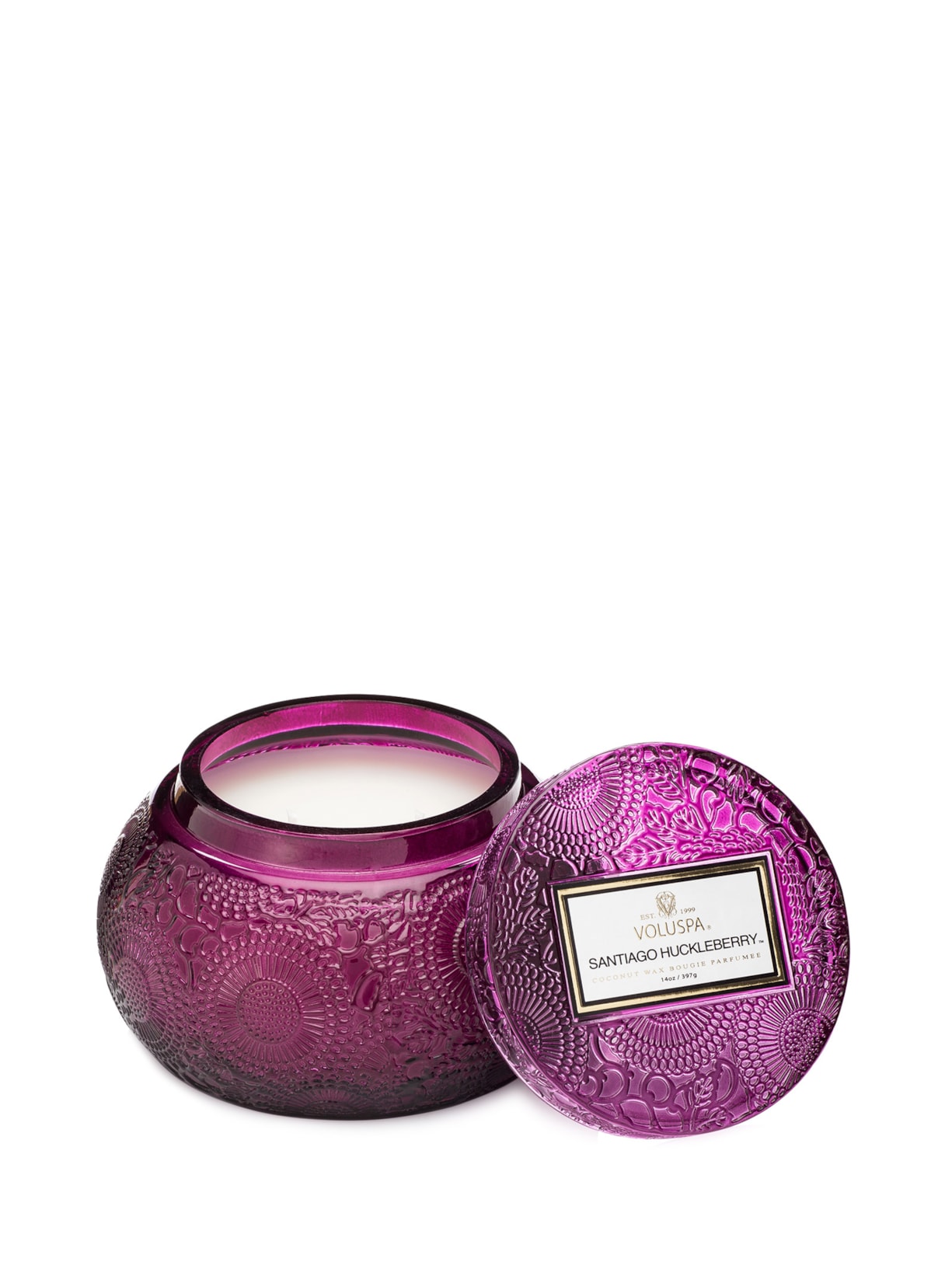 Vela Pote Vidro Chawan 50h Santiago Huckleberry - Roxo