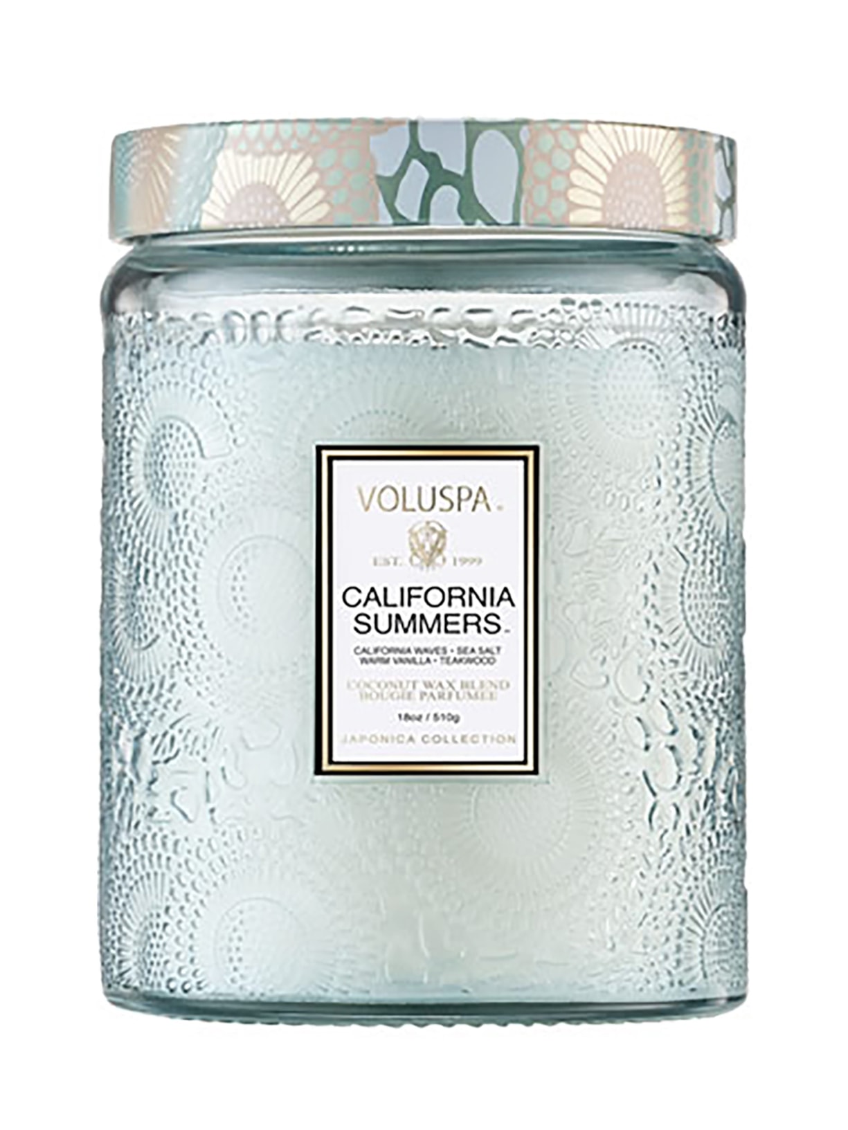 Vela Pote Vidro G 100H Relevo Califórnia - Azul