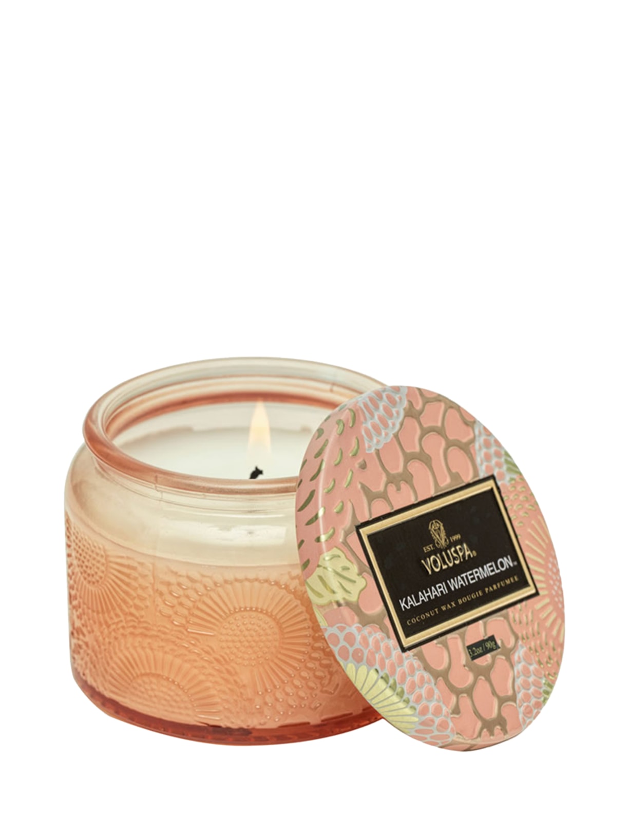 Vela Pote Vidro P 25h Relevo Kalahari Watermelon Rosa Voluspa