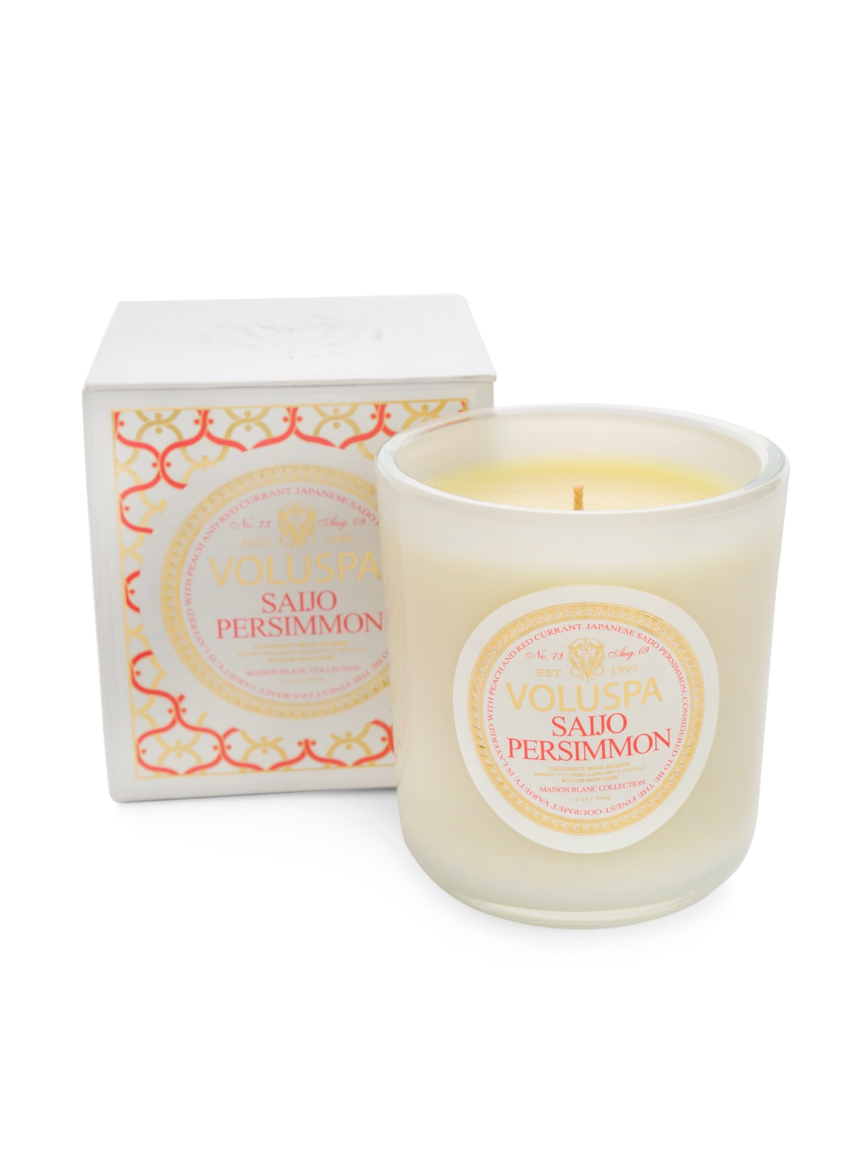 Vela Saijo Persimmon 340g - Branco