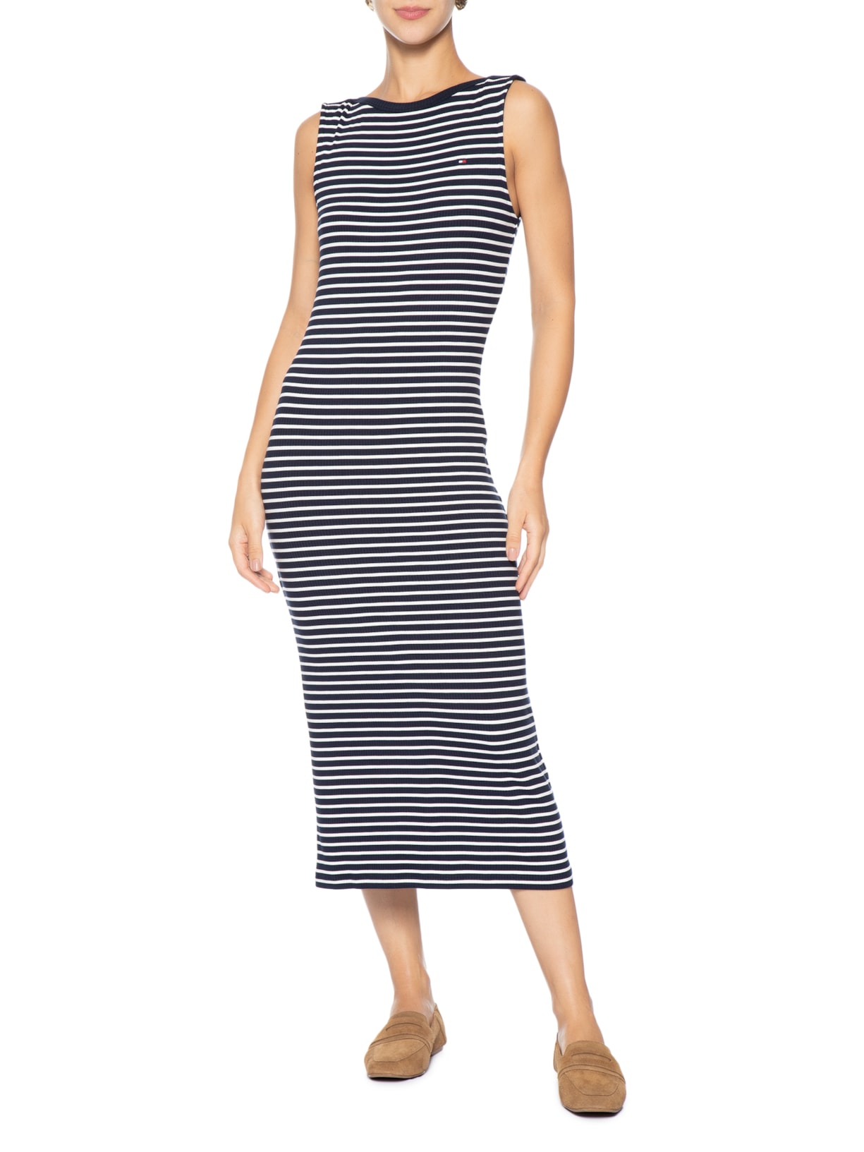 Vestido 5X2 Slim Slash-Nk Drs Preto Tommy Hilfiger