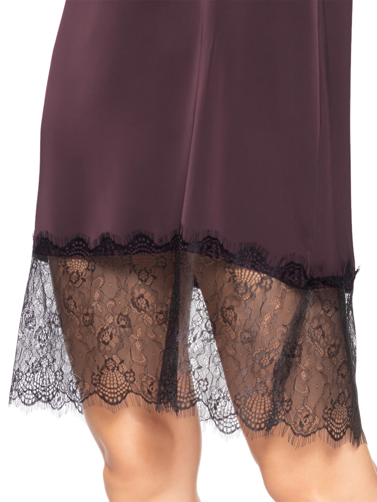 Vestido Acetinado Com Renda Marrom Market 33