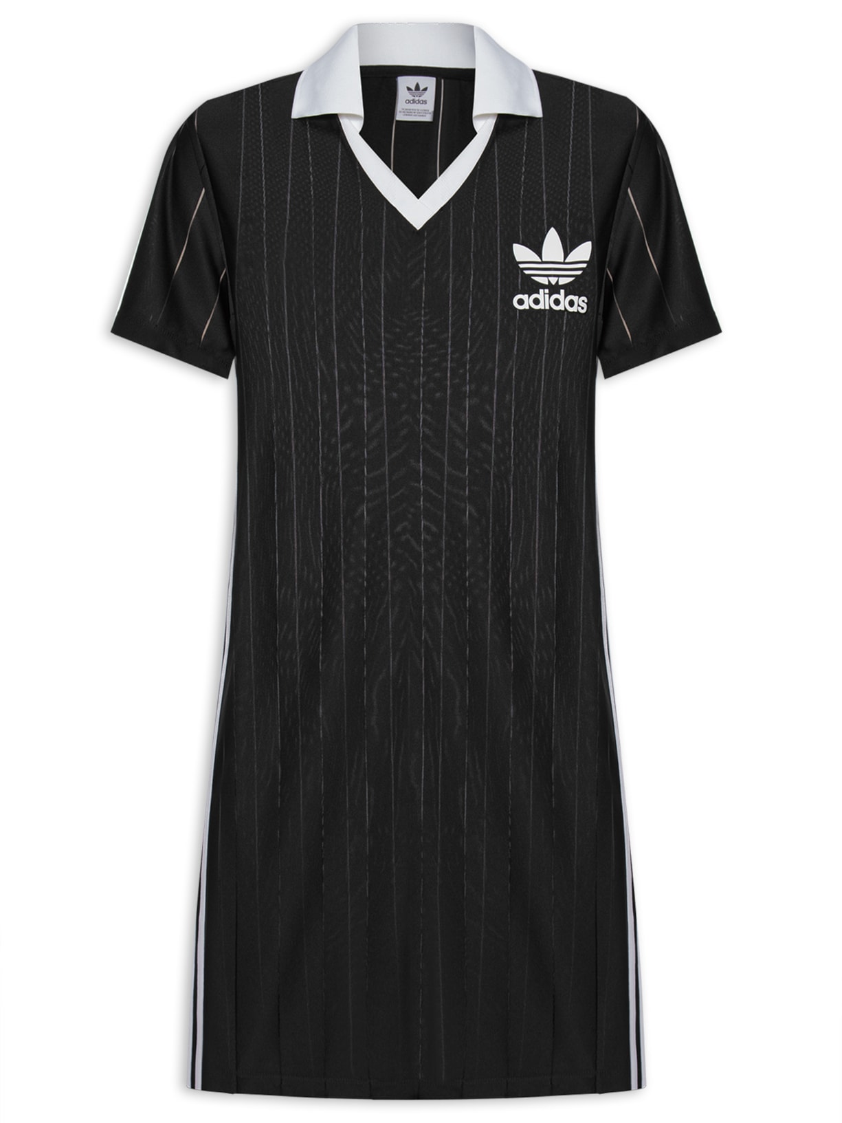 Vestido Adicolor Três Listras Pinstripe - Preto