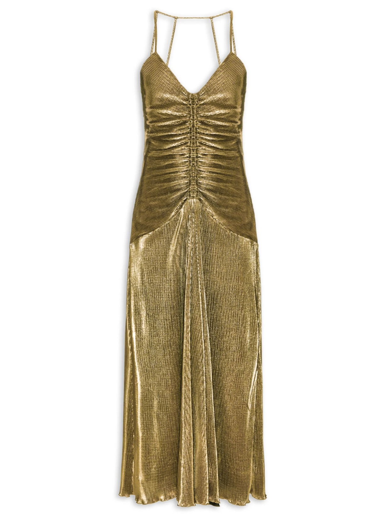 Vestido Adriana V26 Dourado Mixed
