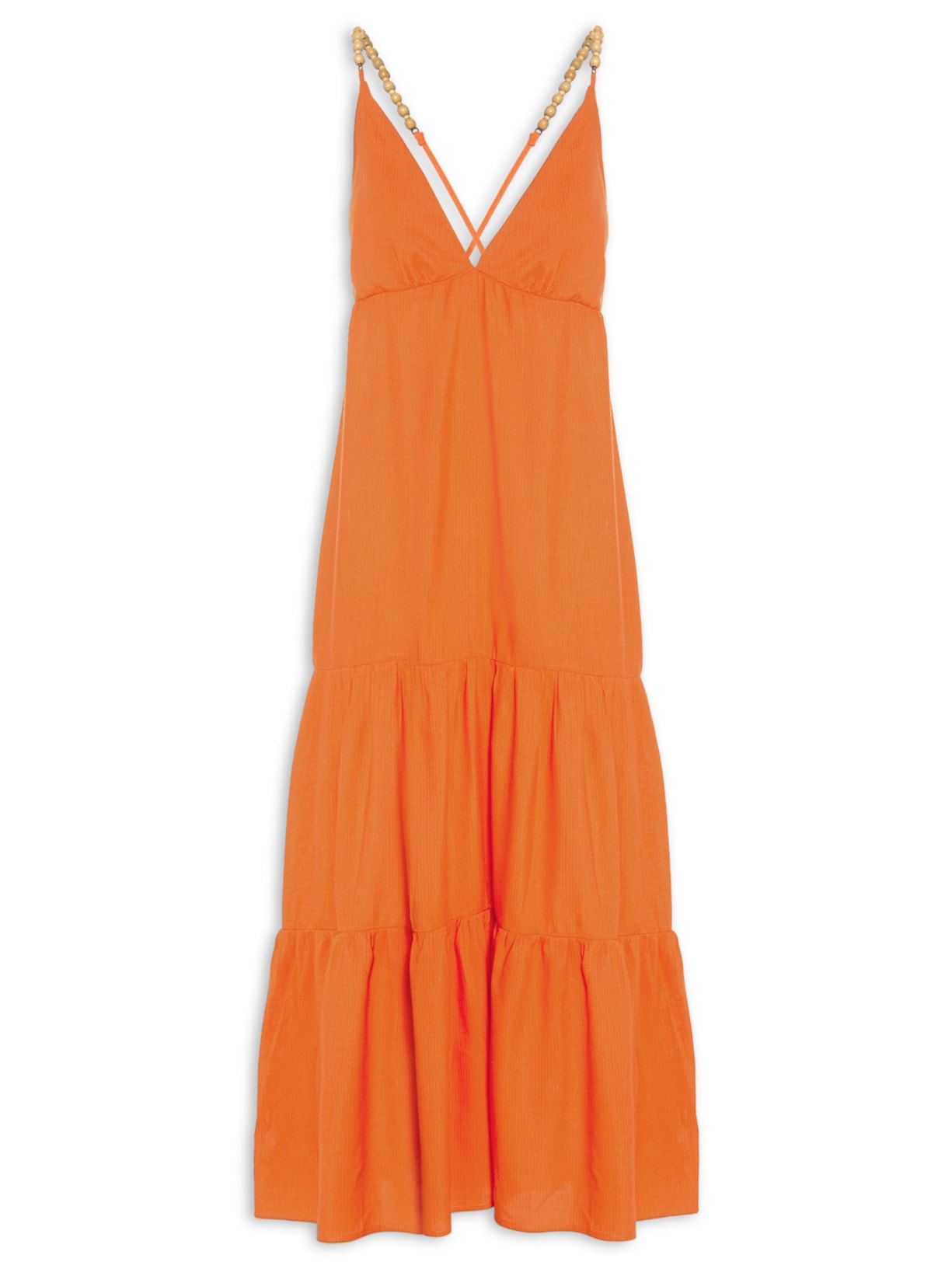 Vestido Alça Beads - Laranja