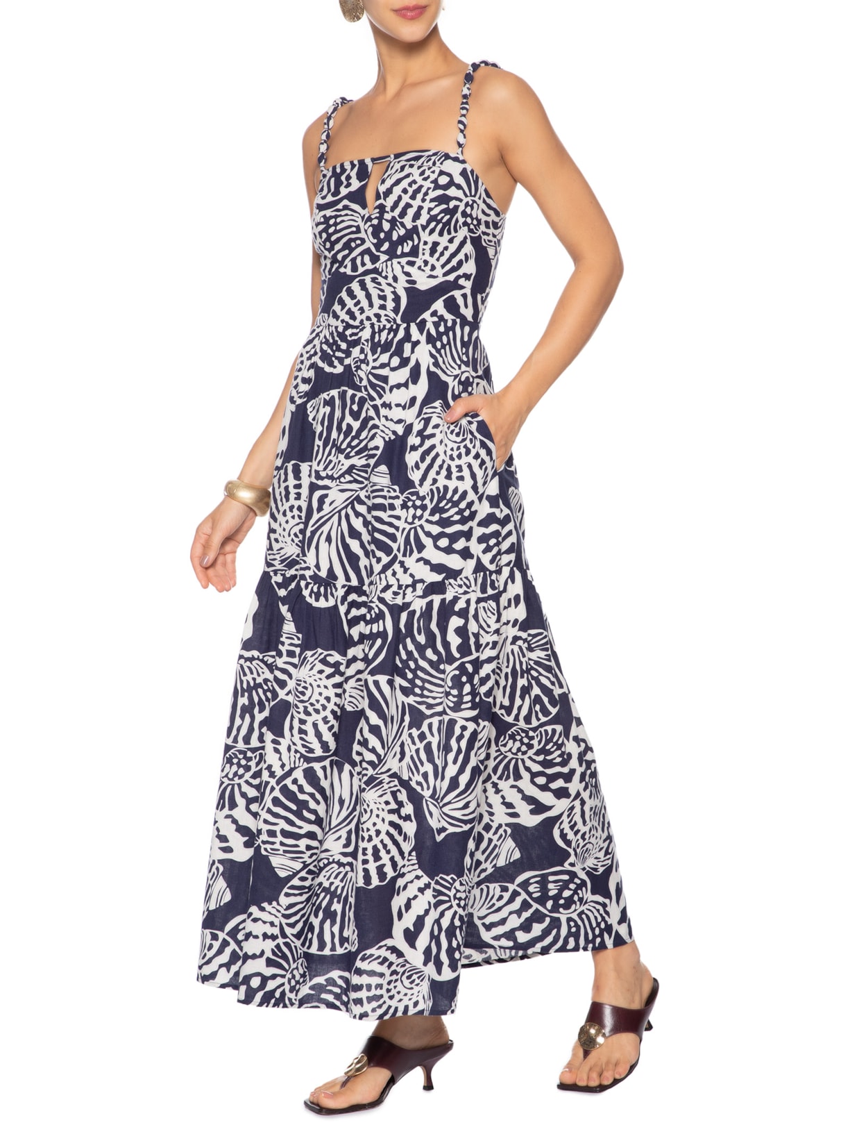 Vestido Alça Ceci Azul Le Lis