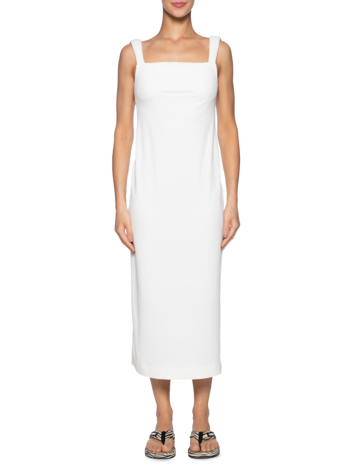 Vestido Alça Crepe Branco Farm