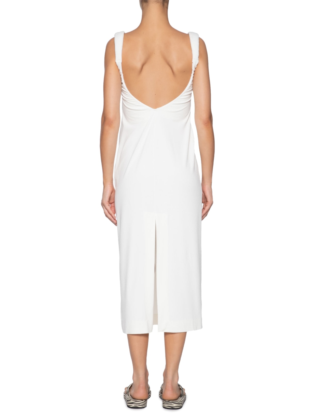 Vestido Alça Crepe Branco Farm