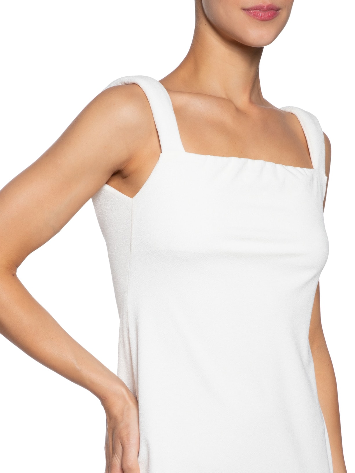 Vestido Alça Crepe Branco Farm