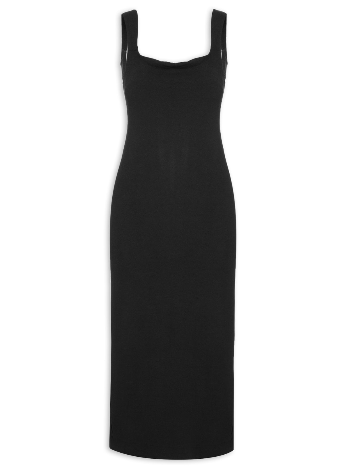Vestido Alça Crepe - Preto