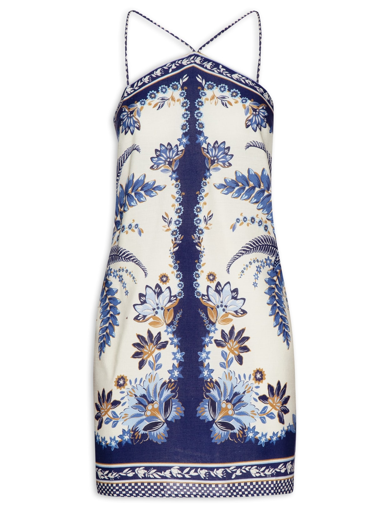 Vestido Alça Encanto Tropical - Azul