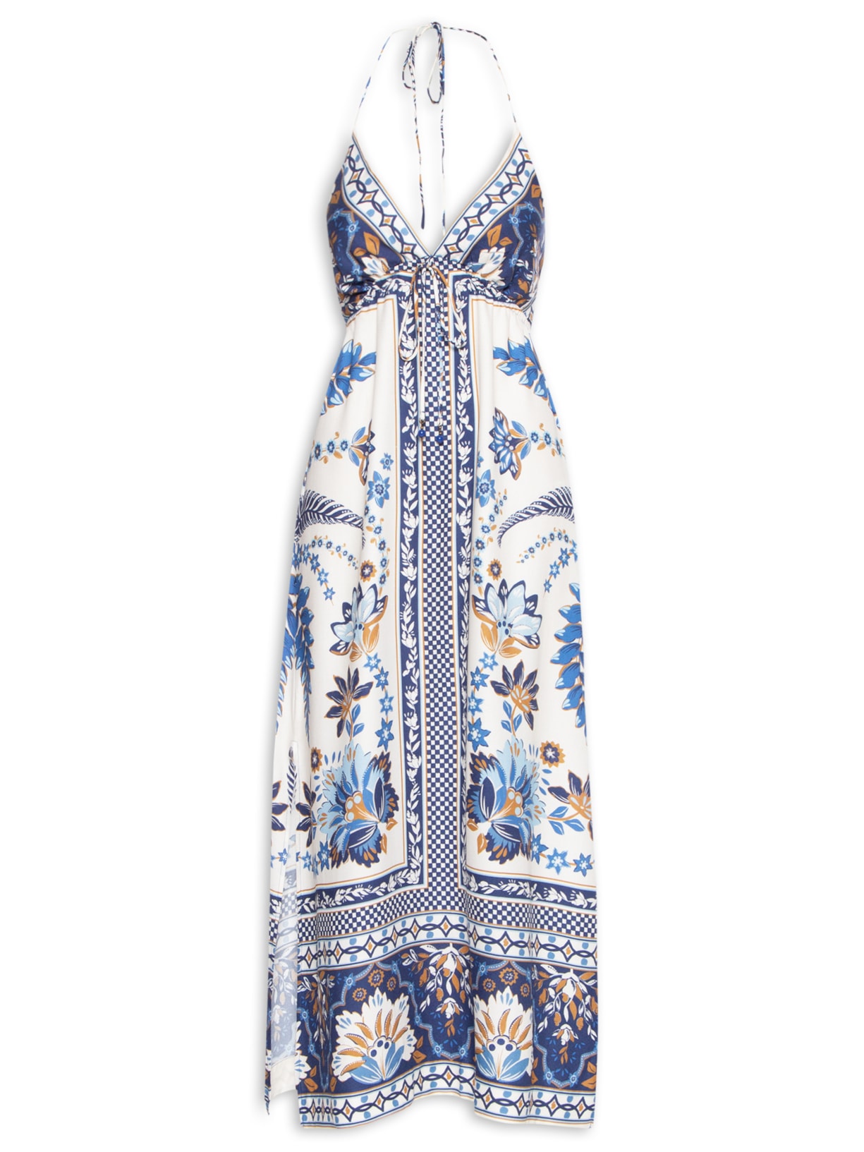 Vestido Alça Encanto Tropical - Azul