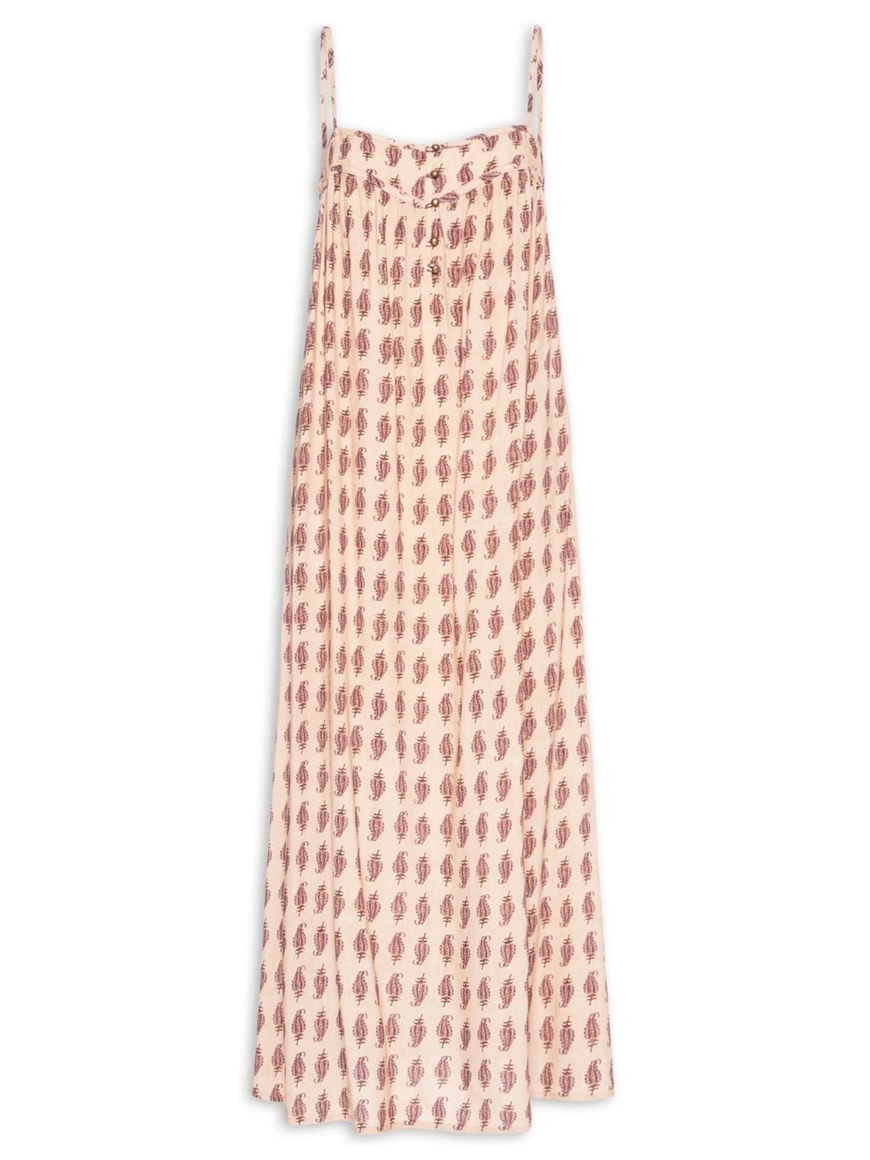 Vestido Alça Estampa Hippie Compose - Rosa