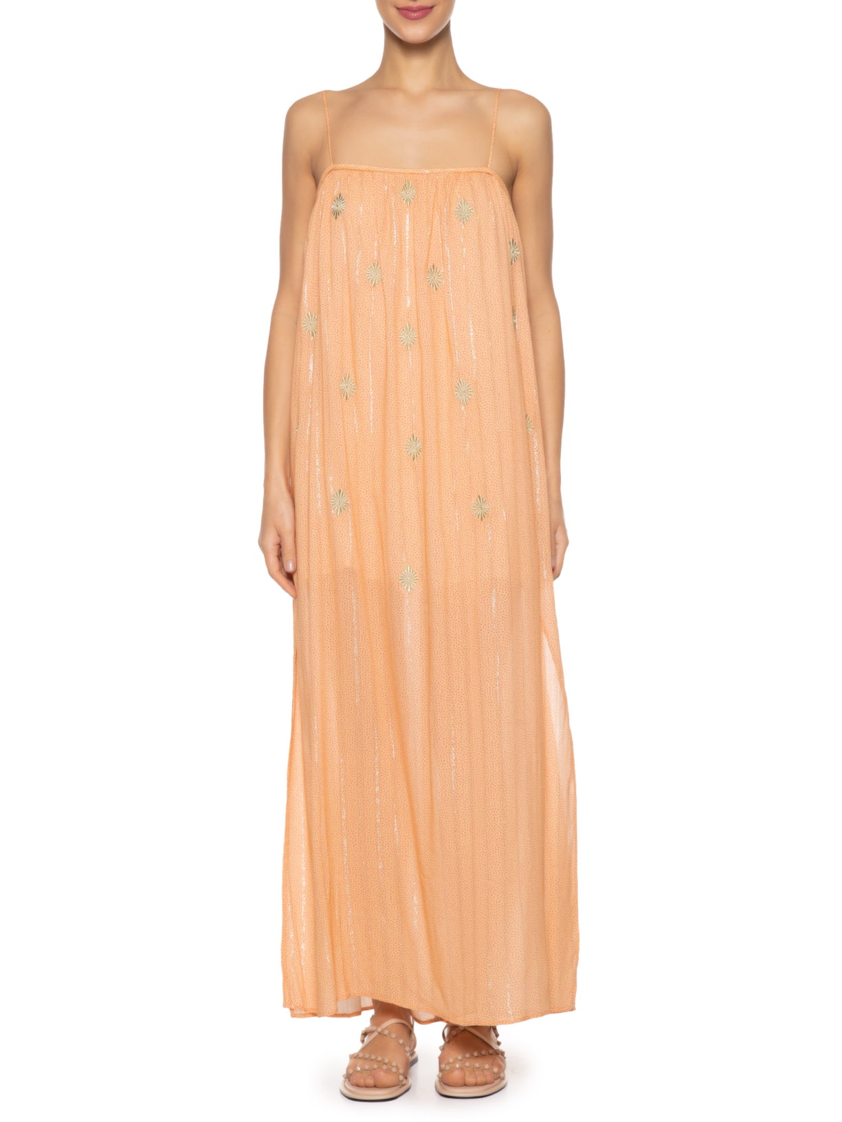 Vestido Alça Estampa San Andres Laranja Maria Filó