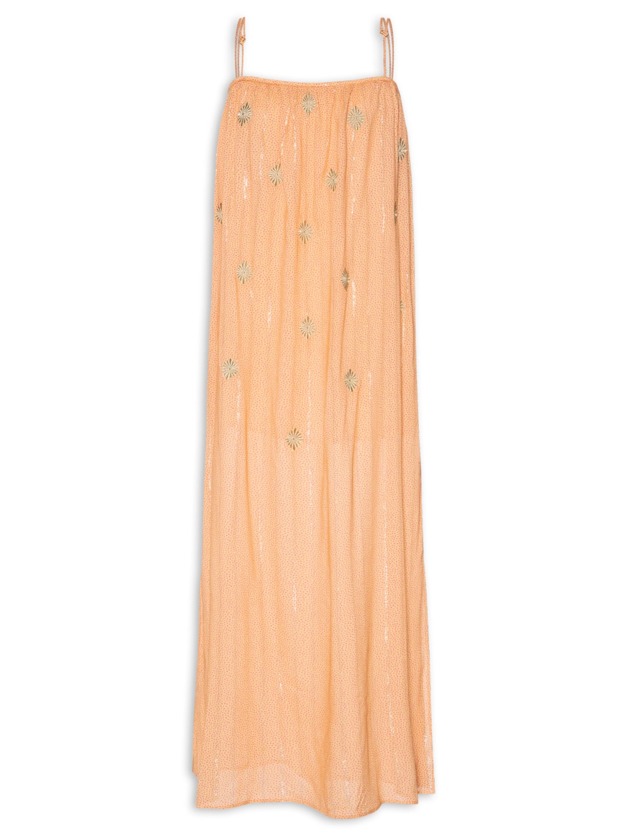 Vestido Alça Estampa San Andres Laranja Maria Filó