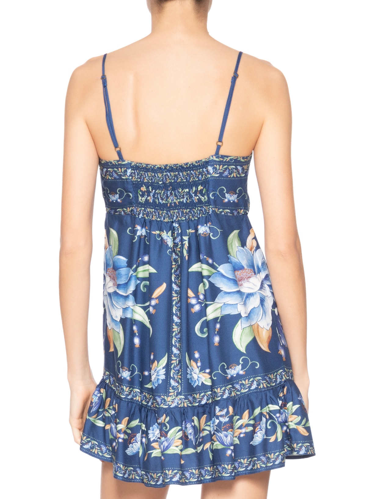 Vestido Alça Floral Ana Azul Farm