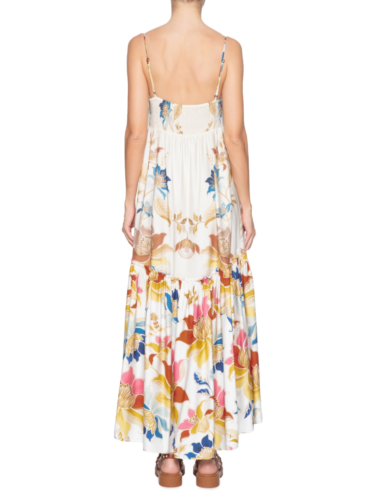 Vestido Alça Floral Majestoso Amarelo Farm