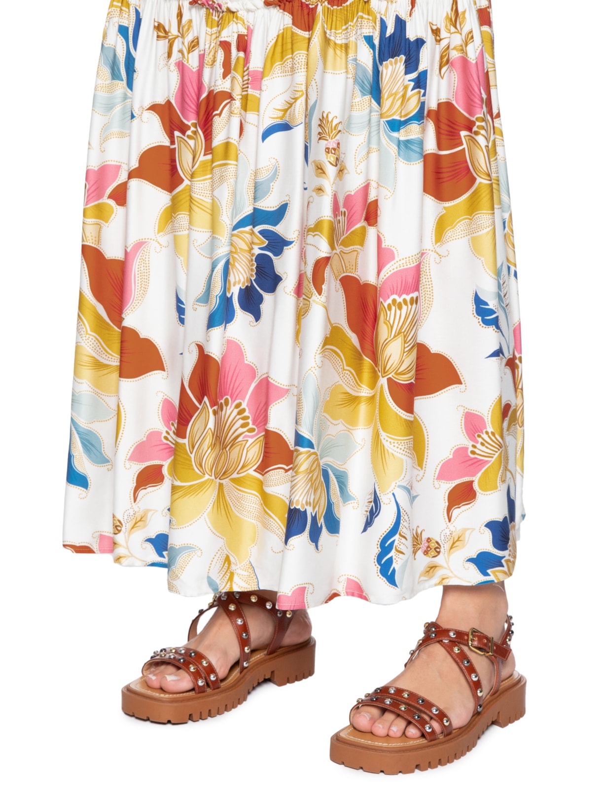 Vestido Alça Floral Majestoso Amarelo Farm