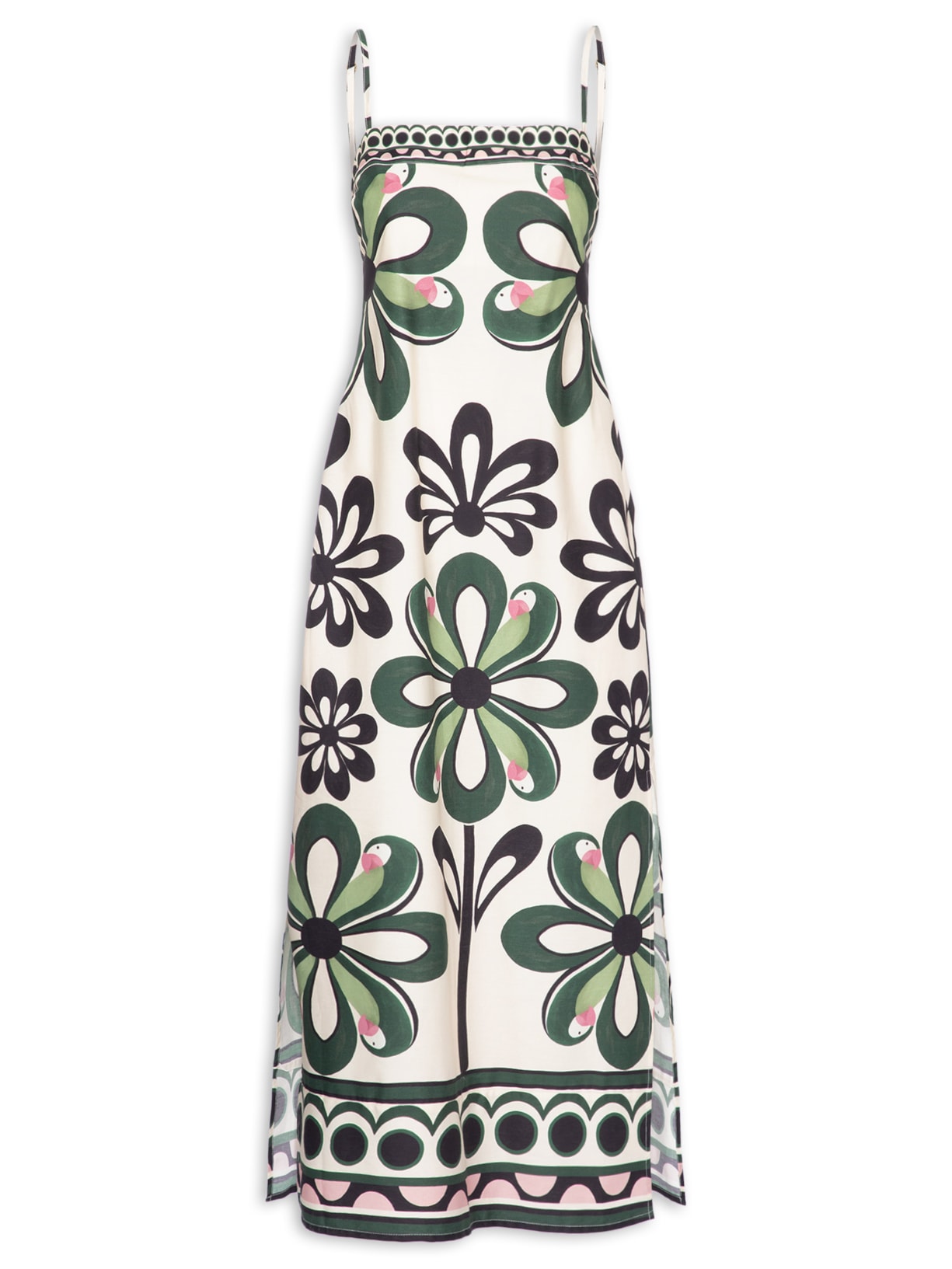 Vestido Alça Florara Preto Farm