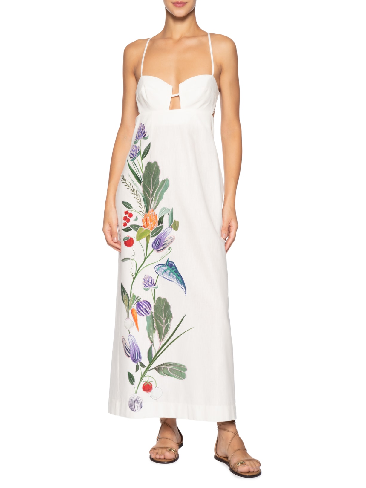 Vestido Alça Horta Tropical – Off White Farm