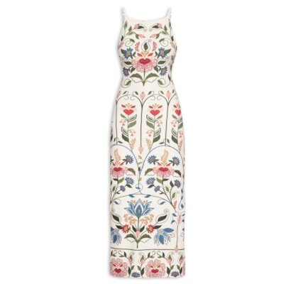 Vestido Alça Jardim Beleza - Branco