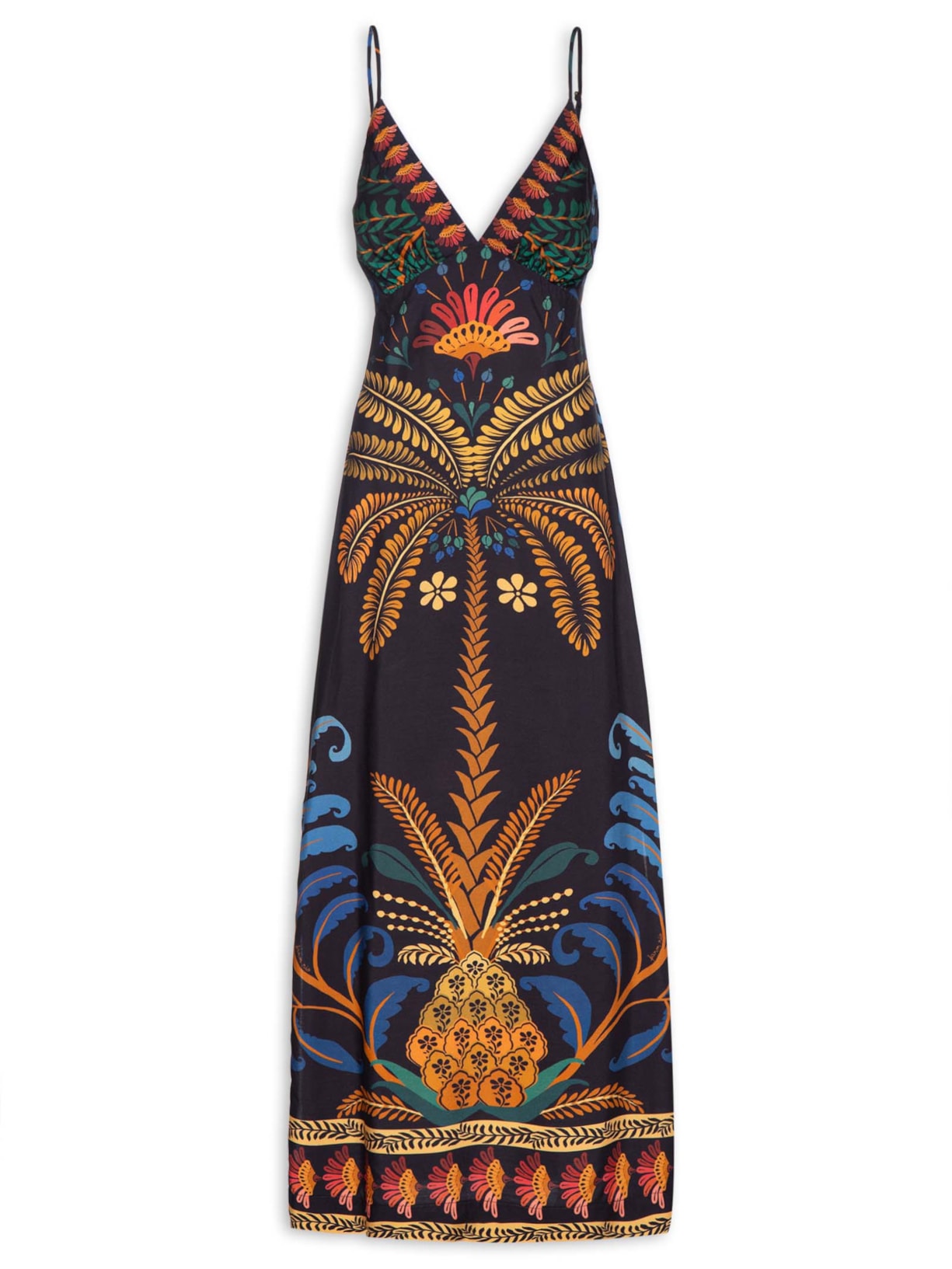 Vestido Alça Jardim Clássico - Preto