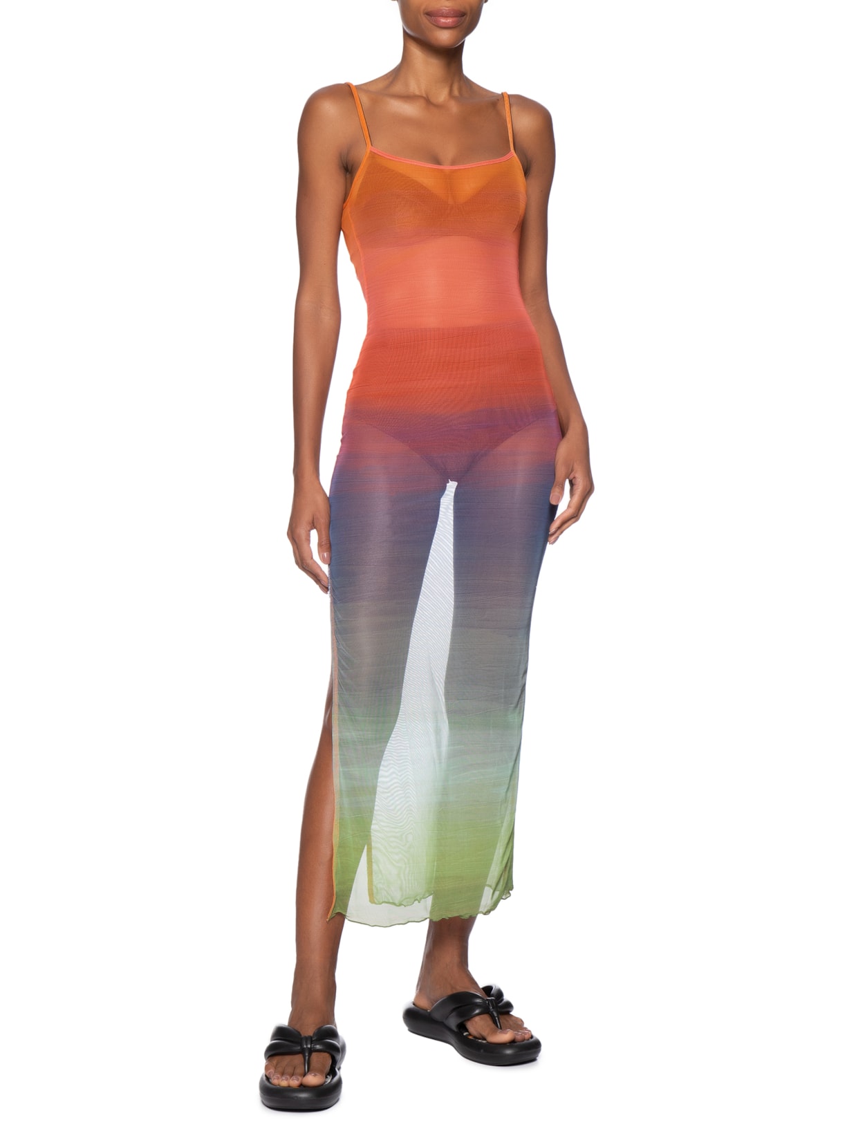 Vestido Alça Marítime Ombre Rosa Farm Praia