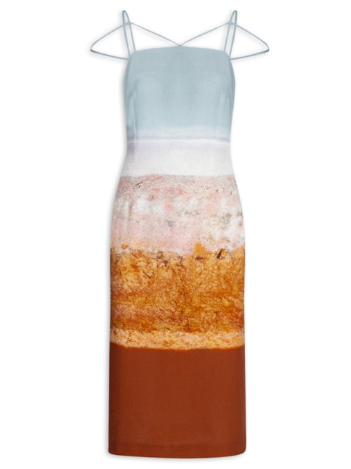 Vestido Alça - Marrom